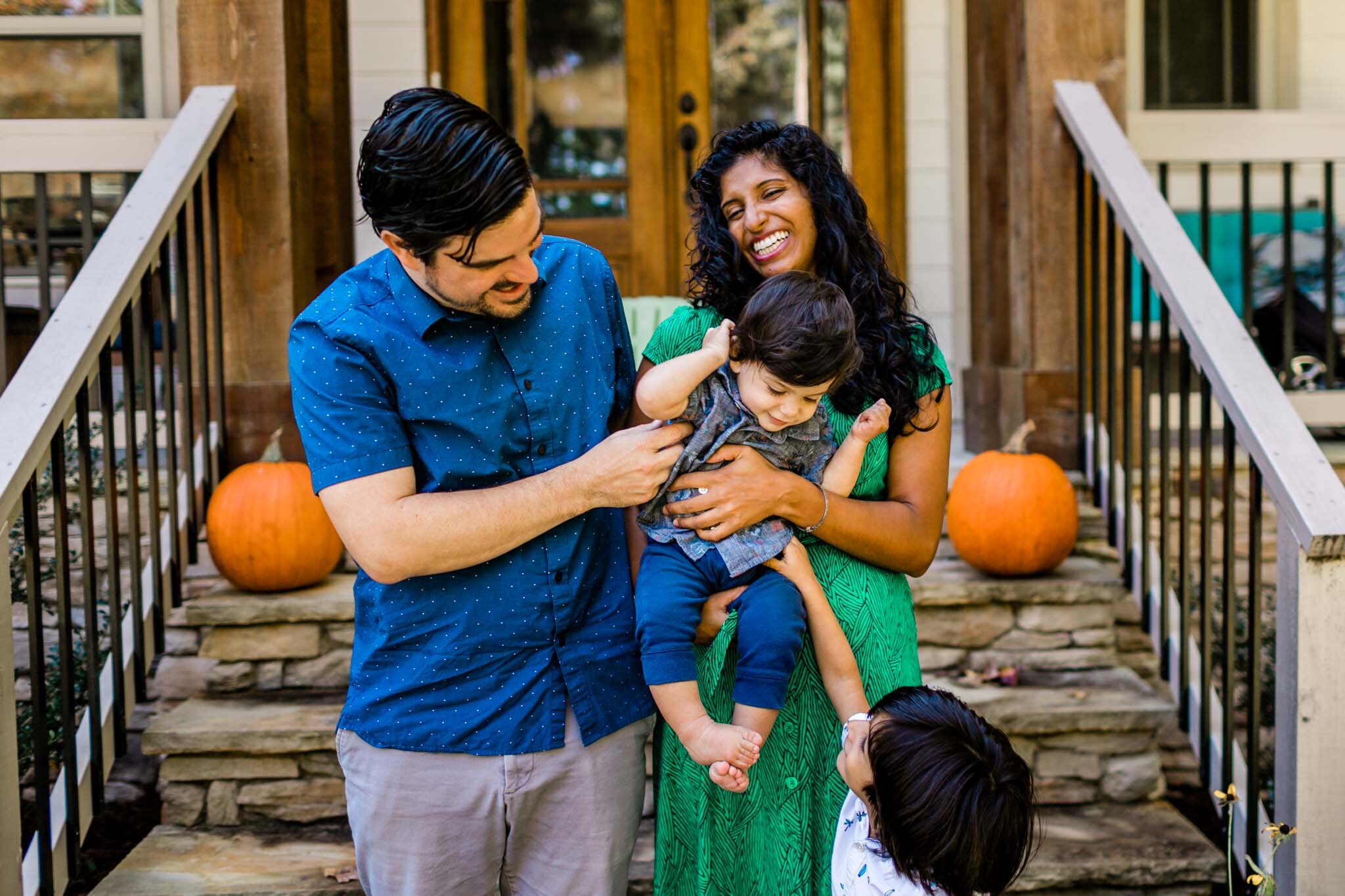 Durham Family Photographer | By G. Lin Photography | Candid family photo laughing together