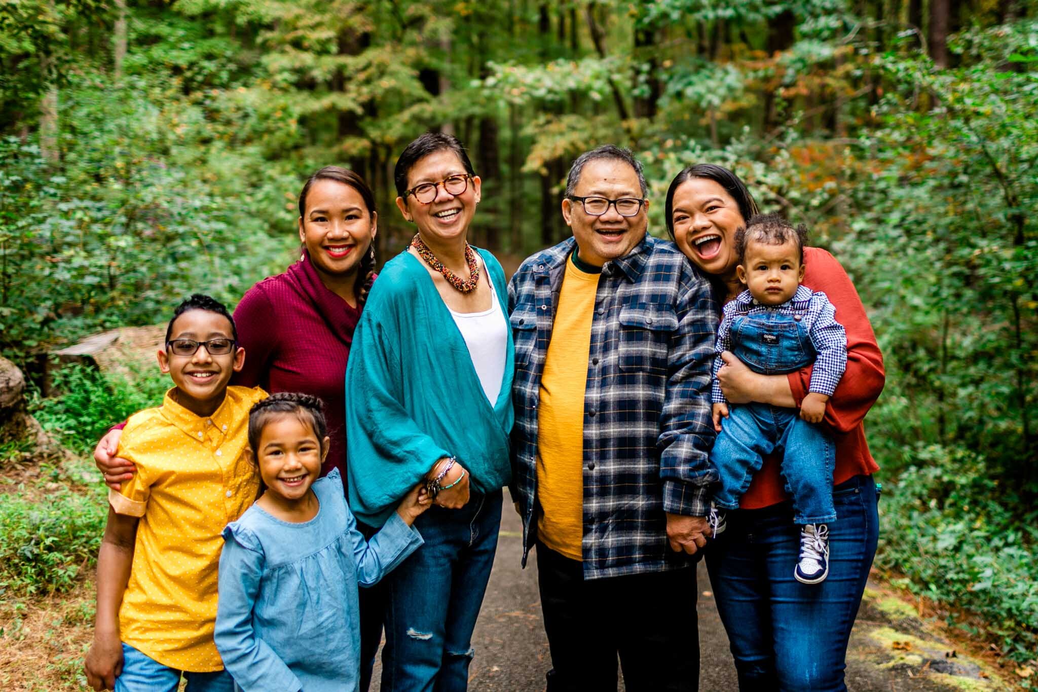 Raleigh Family Photographer | By G. Lin Photography | Umstead Park | Beautiful candid fall family photo