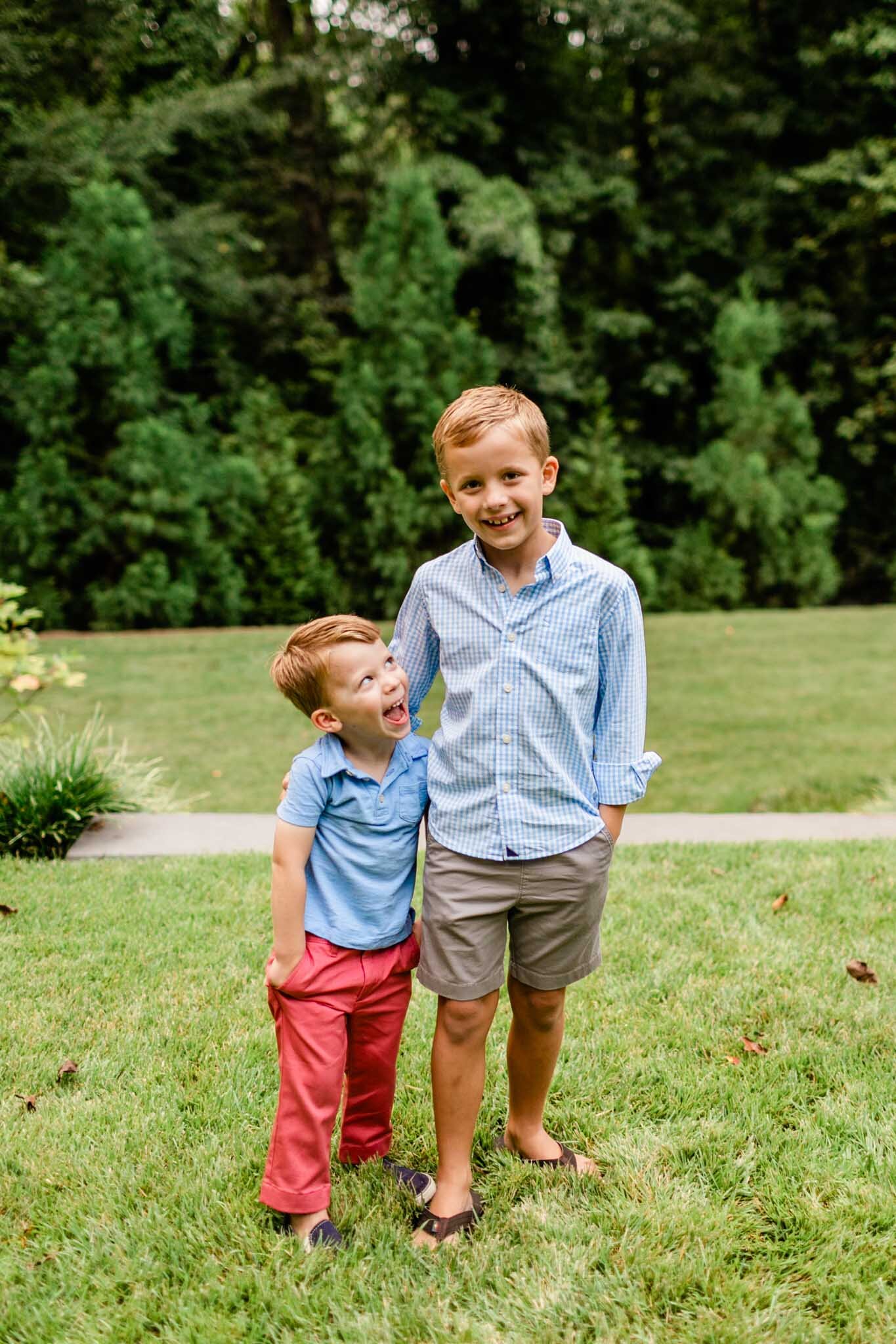 Raleigh Family Photographer | By G. Lin Photography | Two brothers standing next to each other