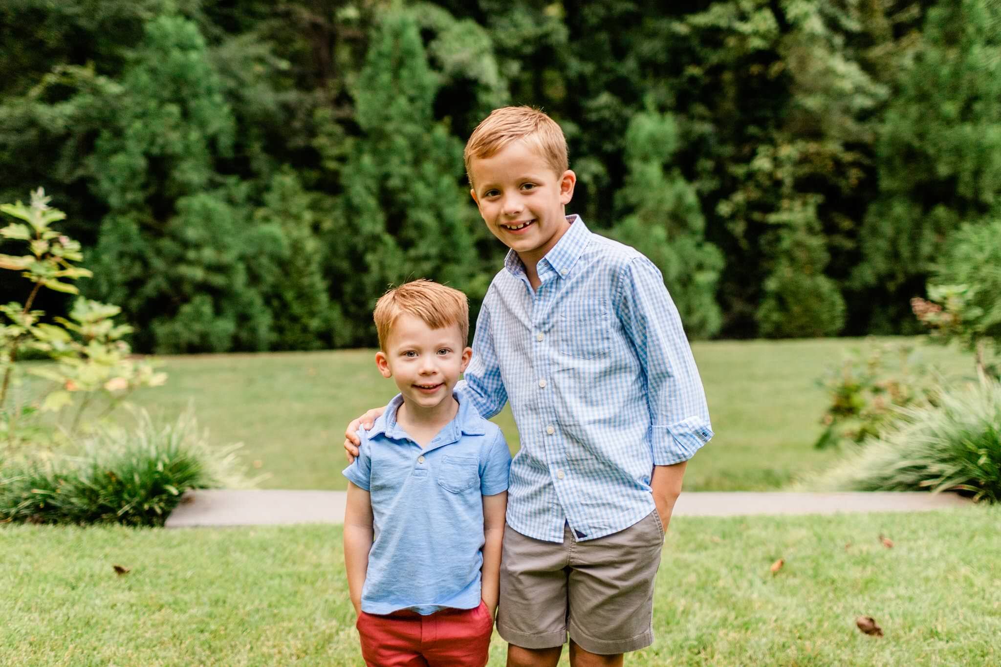 Raleigh Family Photographer | By G. Lin Photography | Two young boys standing together