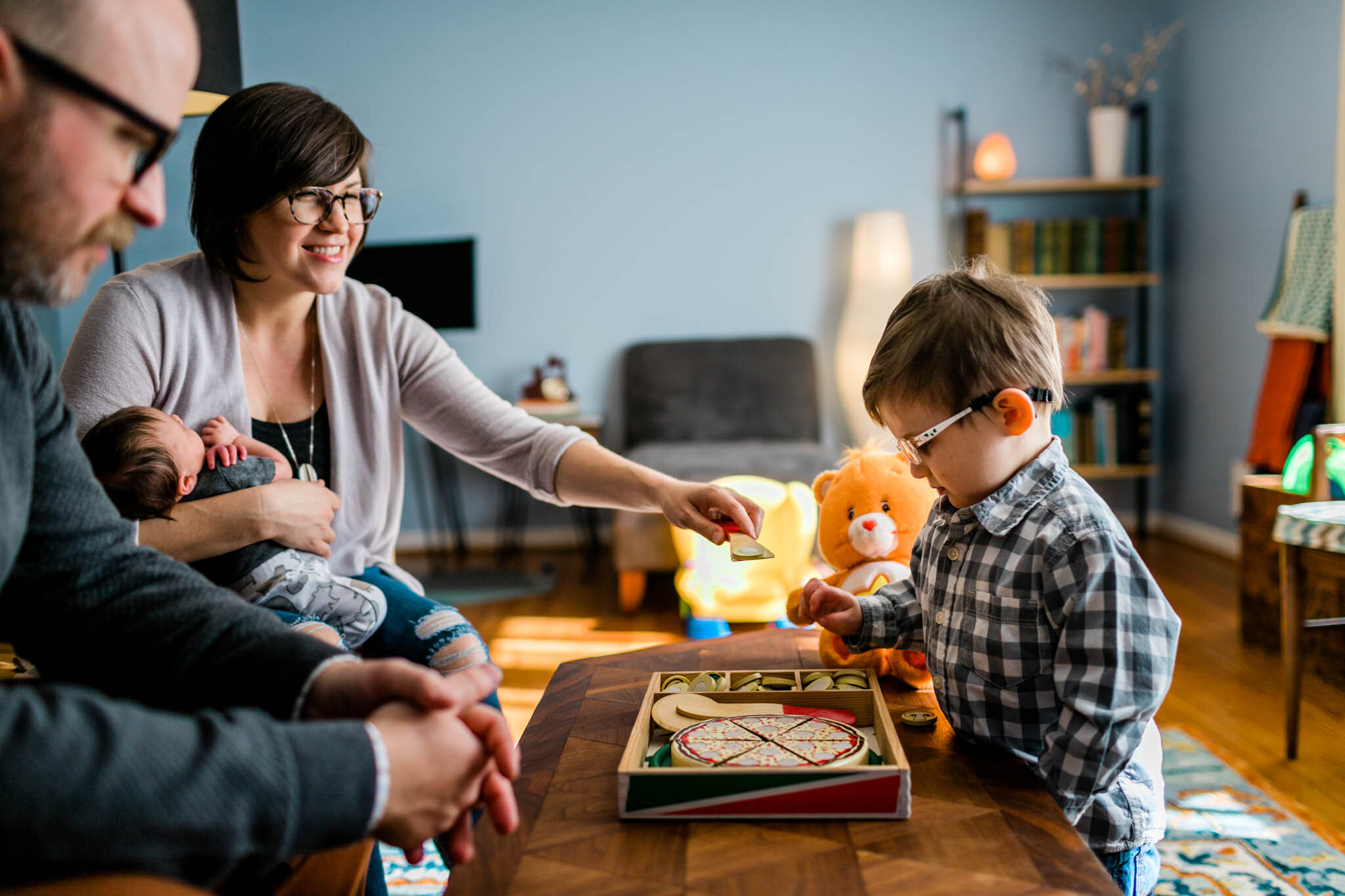 Raleigh Lifestyle Family Photographer | By G. Lin Photography | Woman and child playing with toys