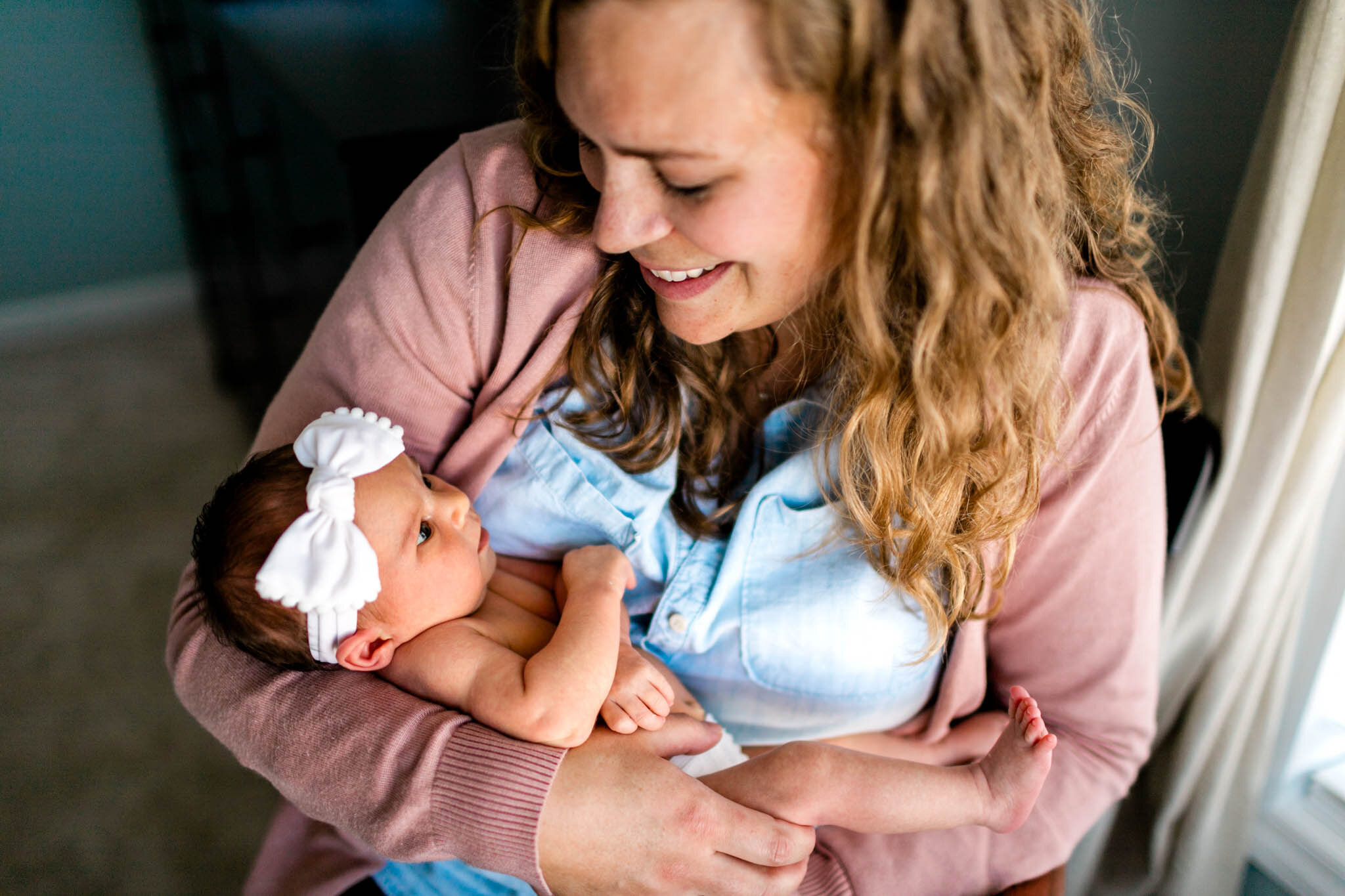 Raleigh Newborn Photographer | By G. Lin Photography | Mother holding baby girl