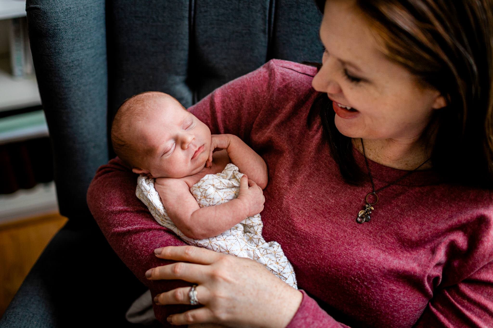 Hillsborough Newborn Photographer | By G. Lin Photography | Mother holding baby girl 