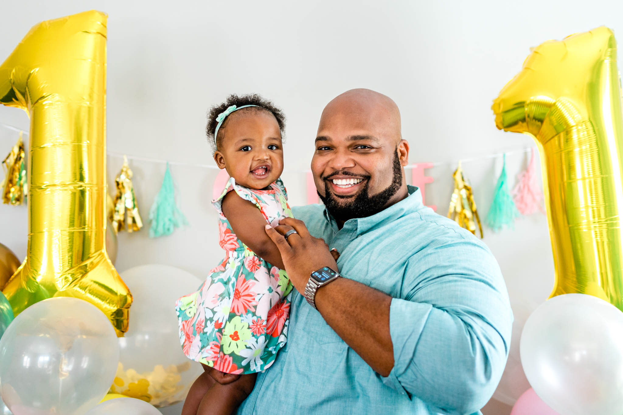 Durham Family Photographer | By G. Lin Photography | Father holding baby girl