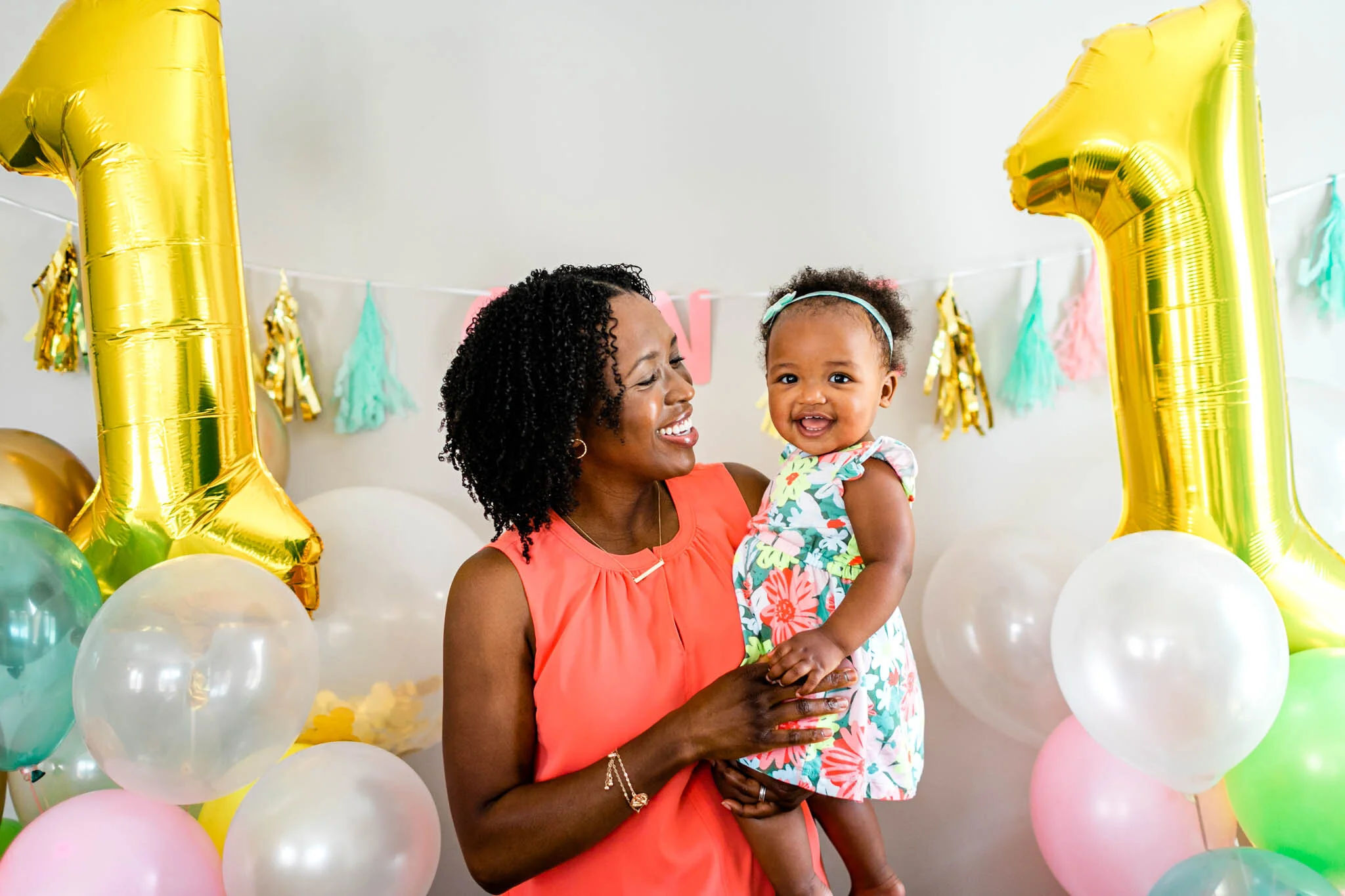 Durham Family Photographer | By G. Lin Photography | Mother holding baby girl and laughing