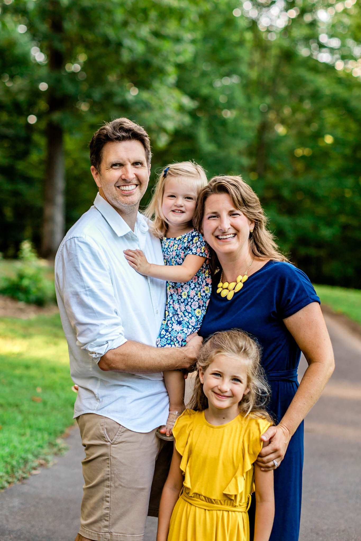 Beautiful summer family photo outdoors at North Cary Park | Cary Family Photographer | By G. Lin Photography