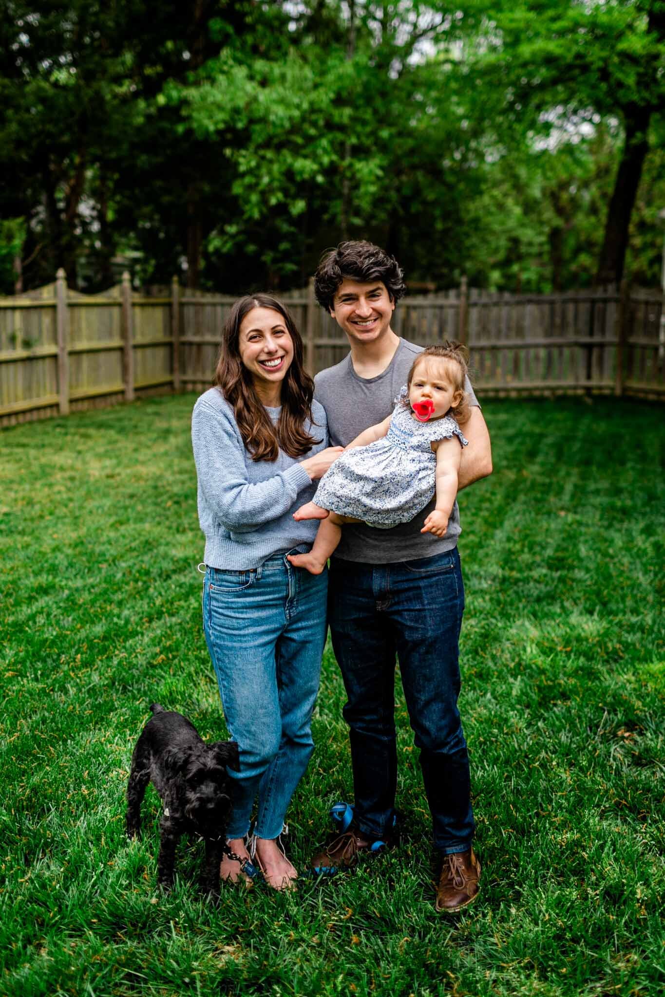 Durham Family Photographer | By G. Lin Photography | Spring family portrait outside on grass