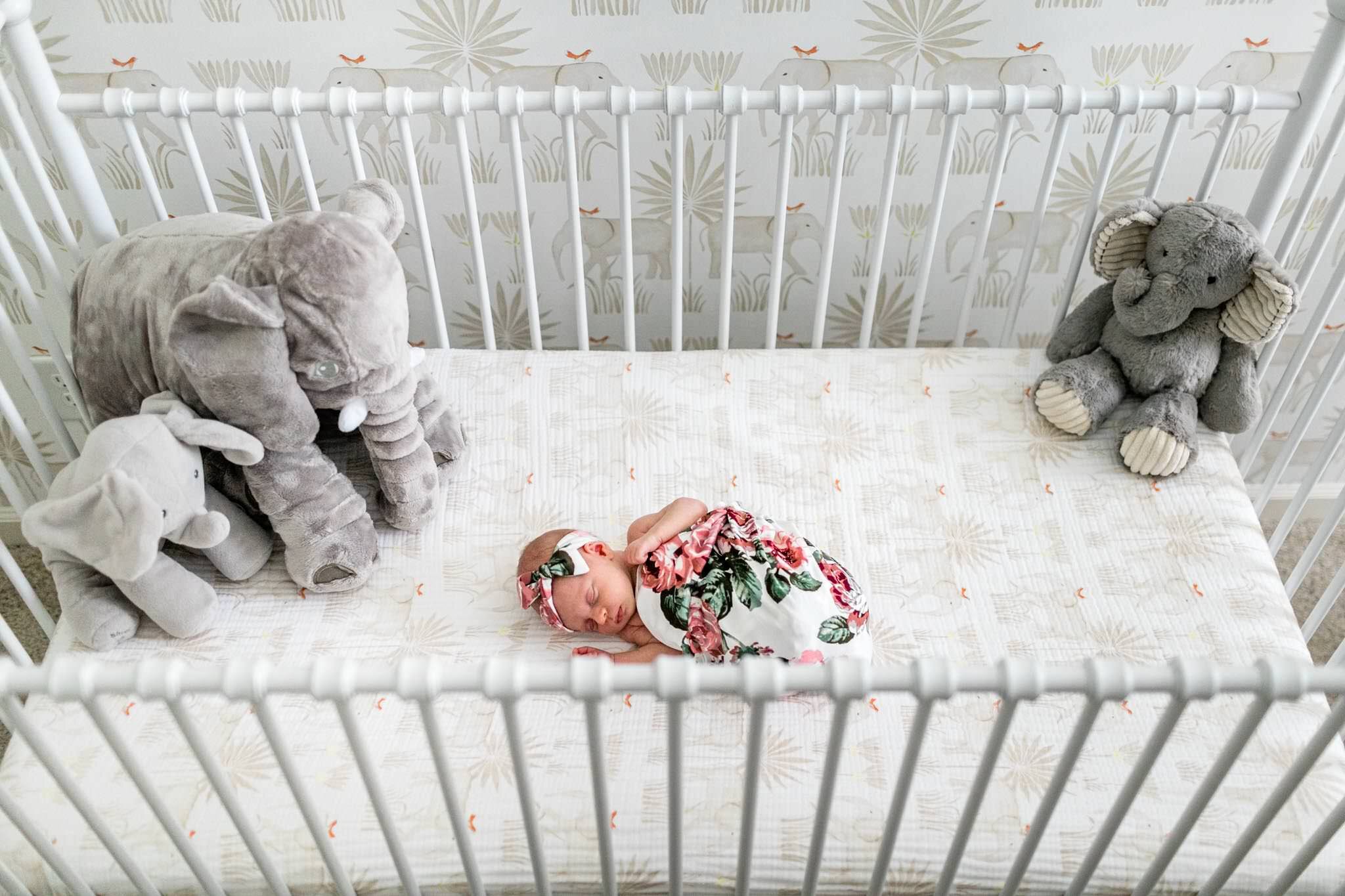 Hillsborough Newborn Photographer | By G. Lin Photography | Baby sleeping in crib