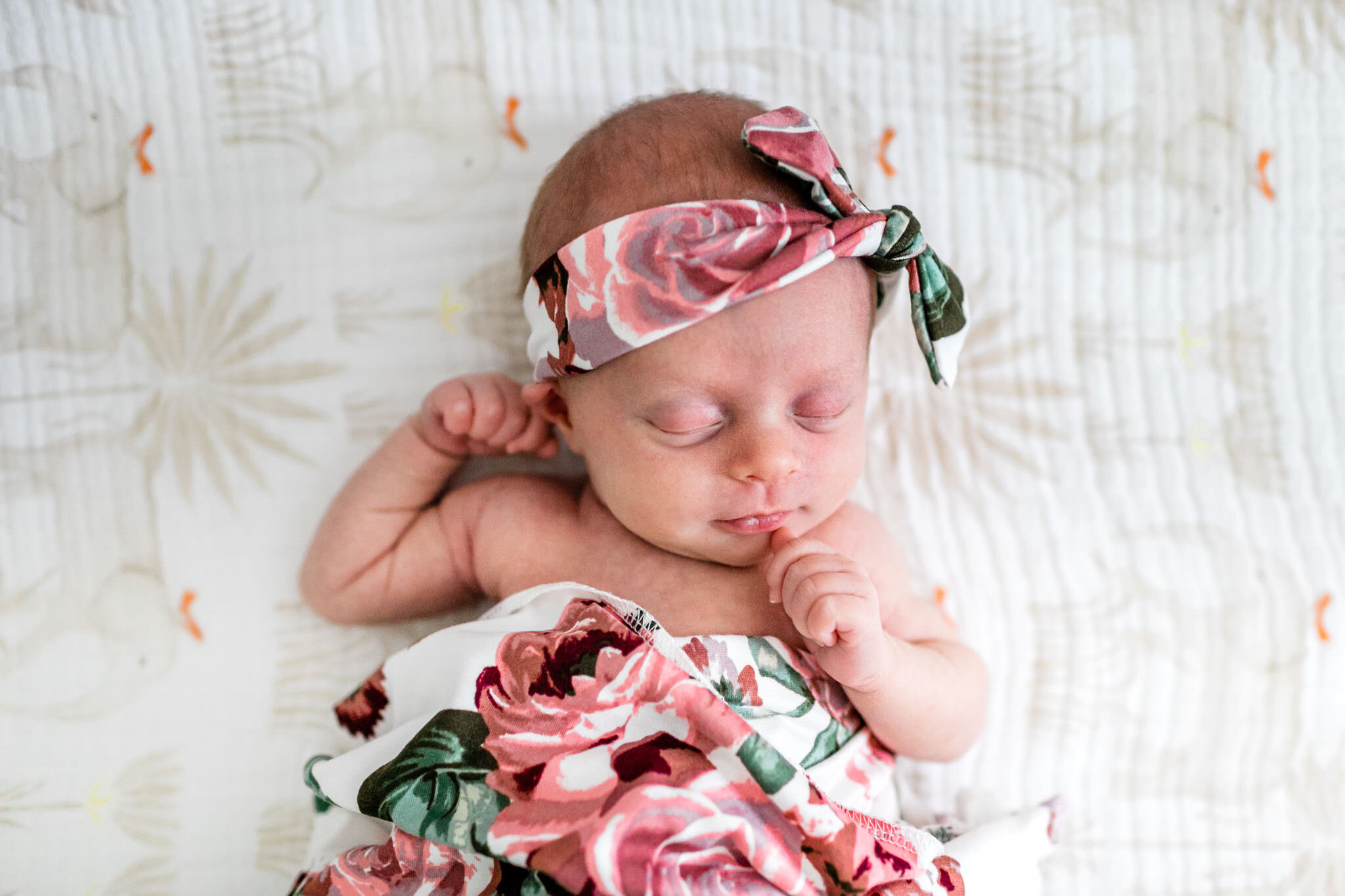 Hillsborough Newborn Photographer | By G. Lin Photography | Baby girl sleeping