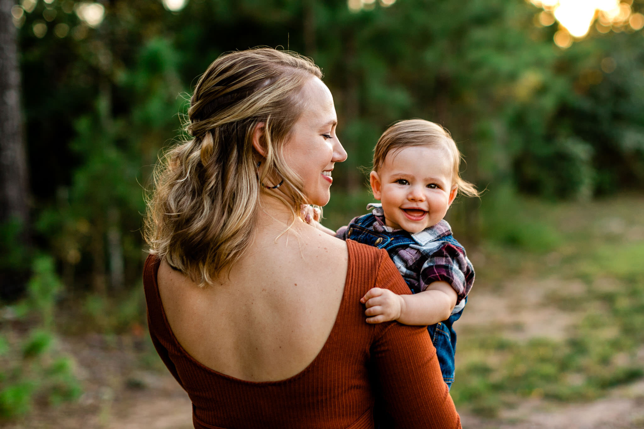 Durham Family Photographer | By G. Lin Photography | Mother holding baby boy and laughing