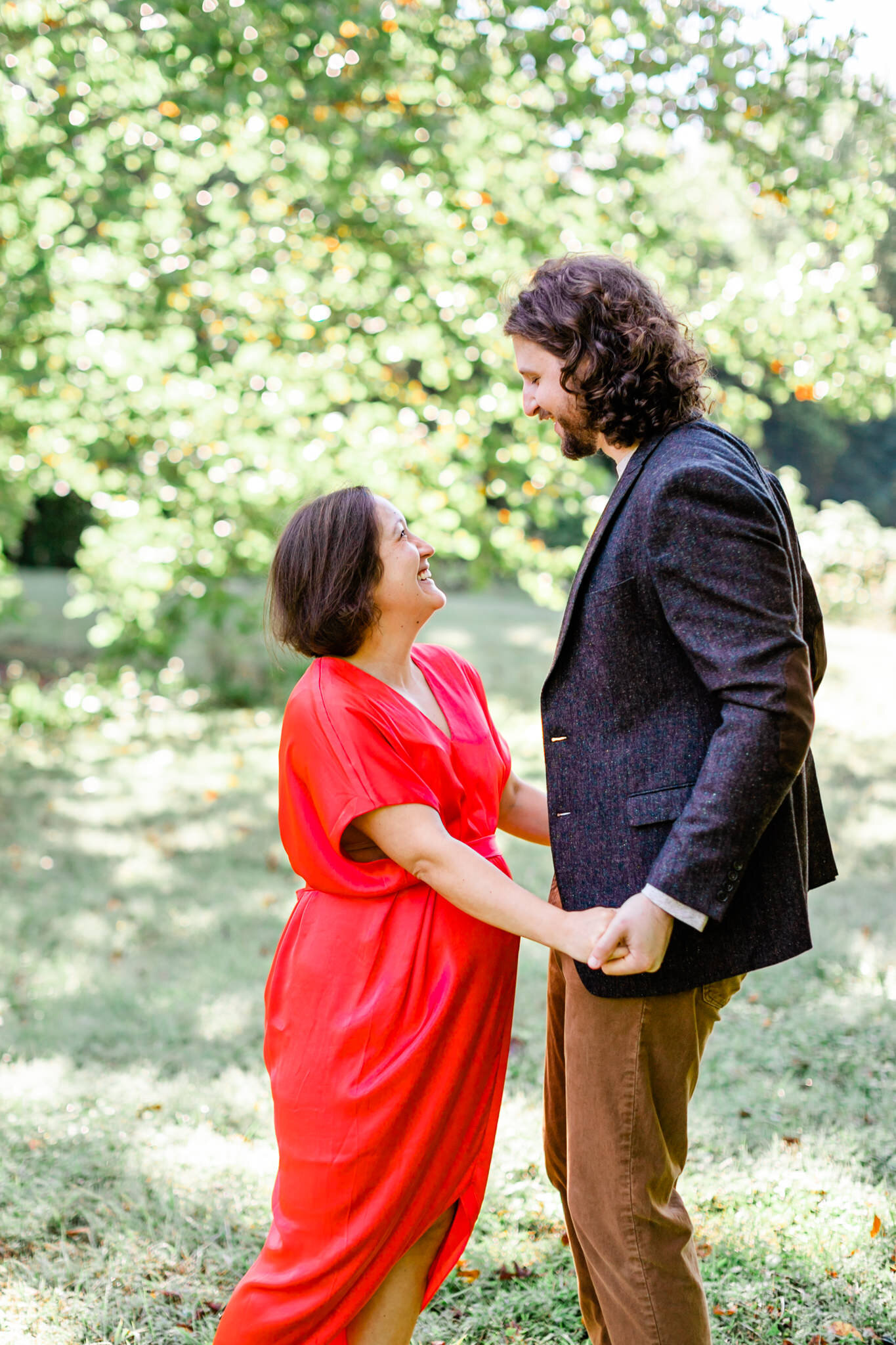 Maternity Shoot at Ayr Mount | Hillsborough Maternity Photographer | By G. Lin Photography | Husband and wife holding hands in open field