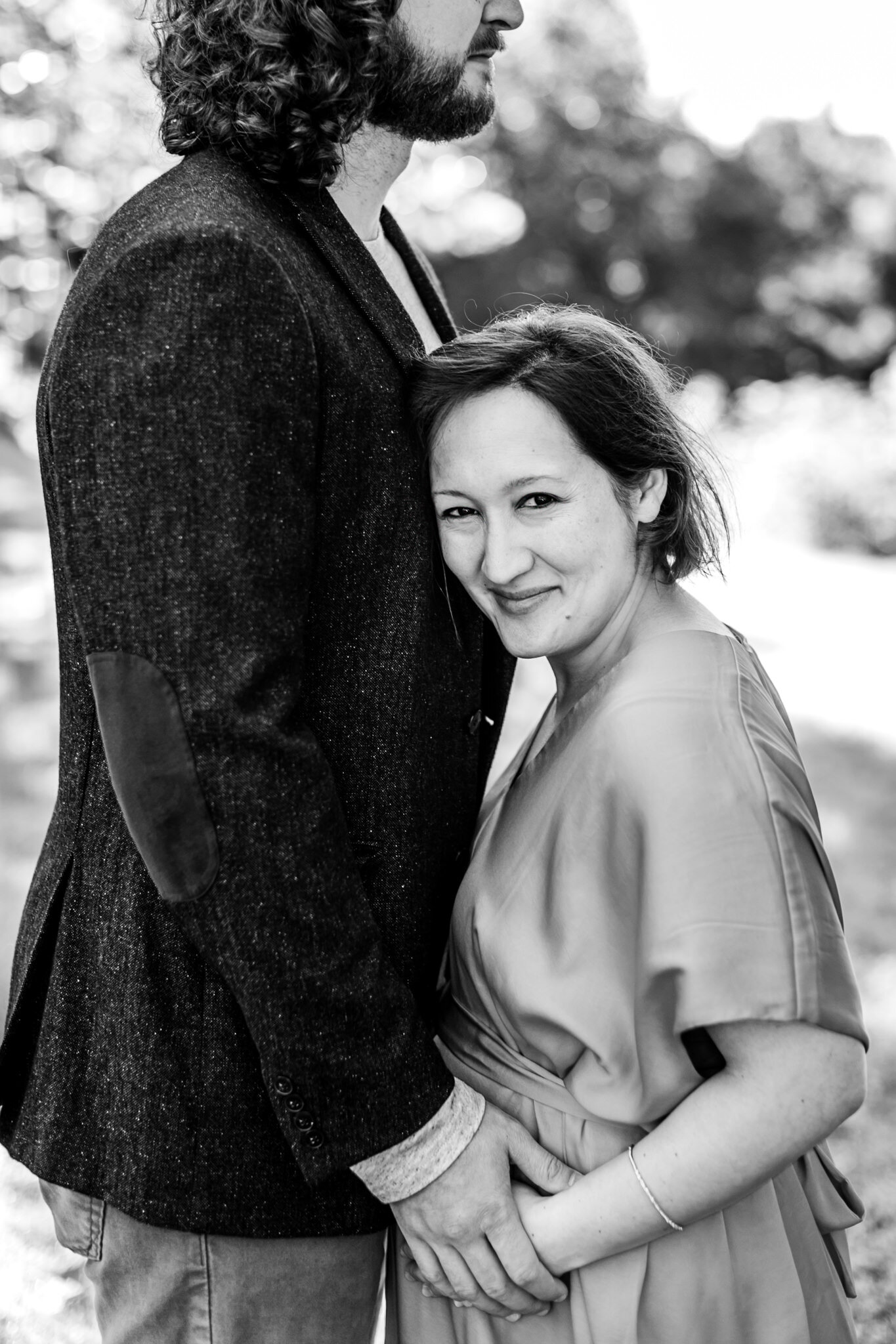 Maternity Shoot at Ayr Mount | Hillsborough Maternity Photographer | By G. Lin Photography | Black and white photo of man and woman 