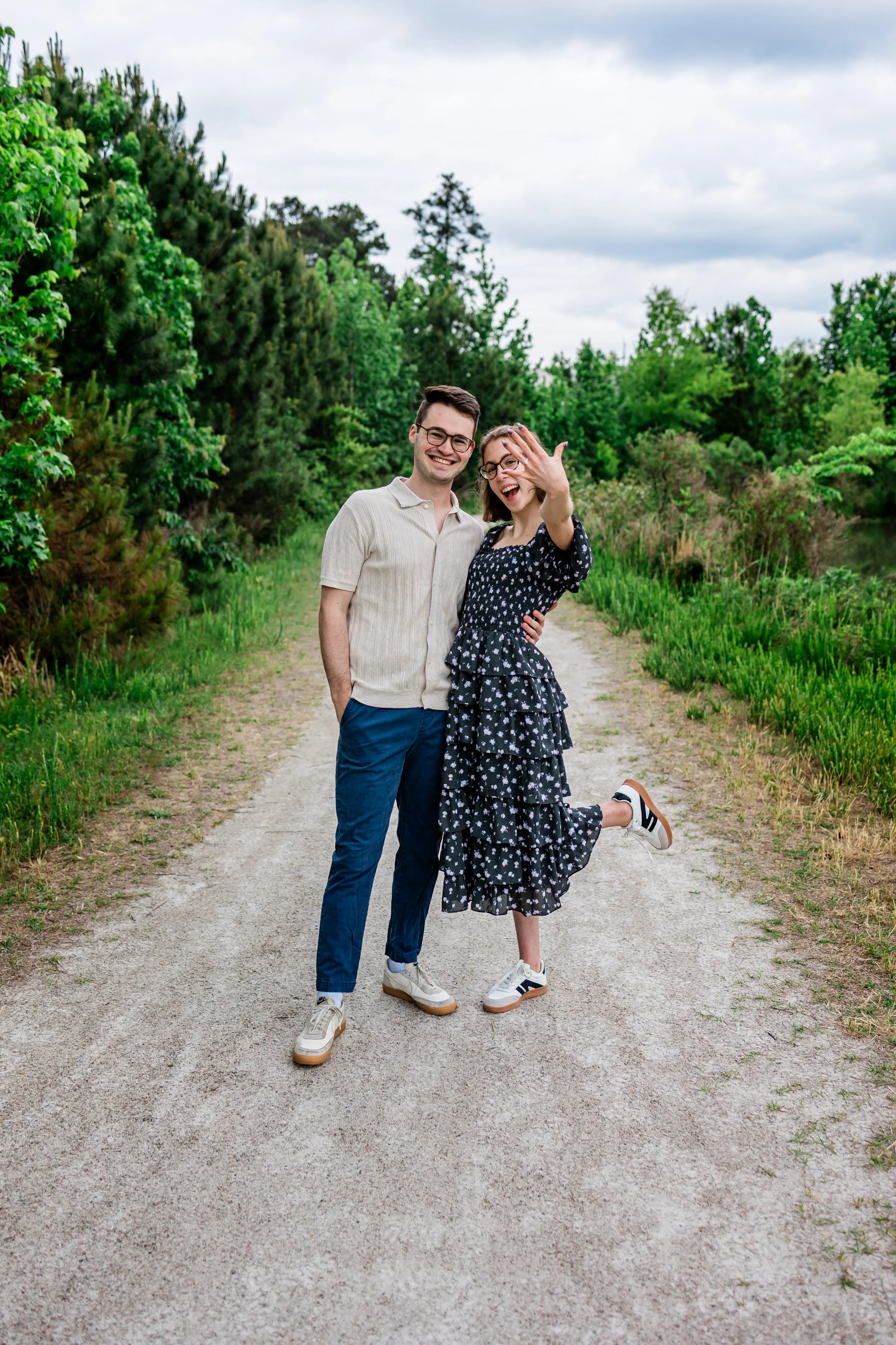 A Surprise Proposal at Lake Betz | Morrisville Engagement Photographer