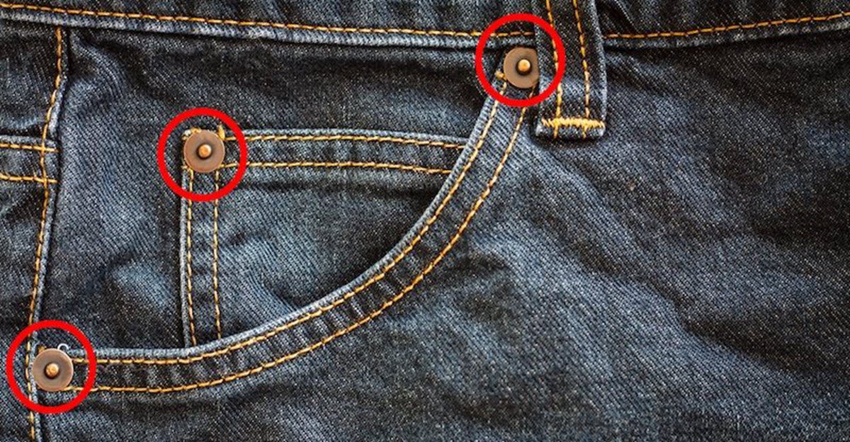 metal rivets on jeans