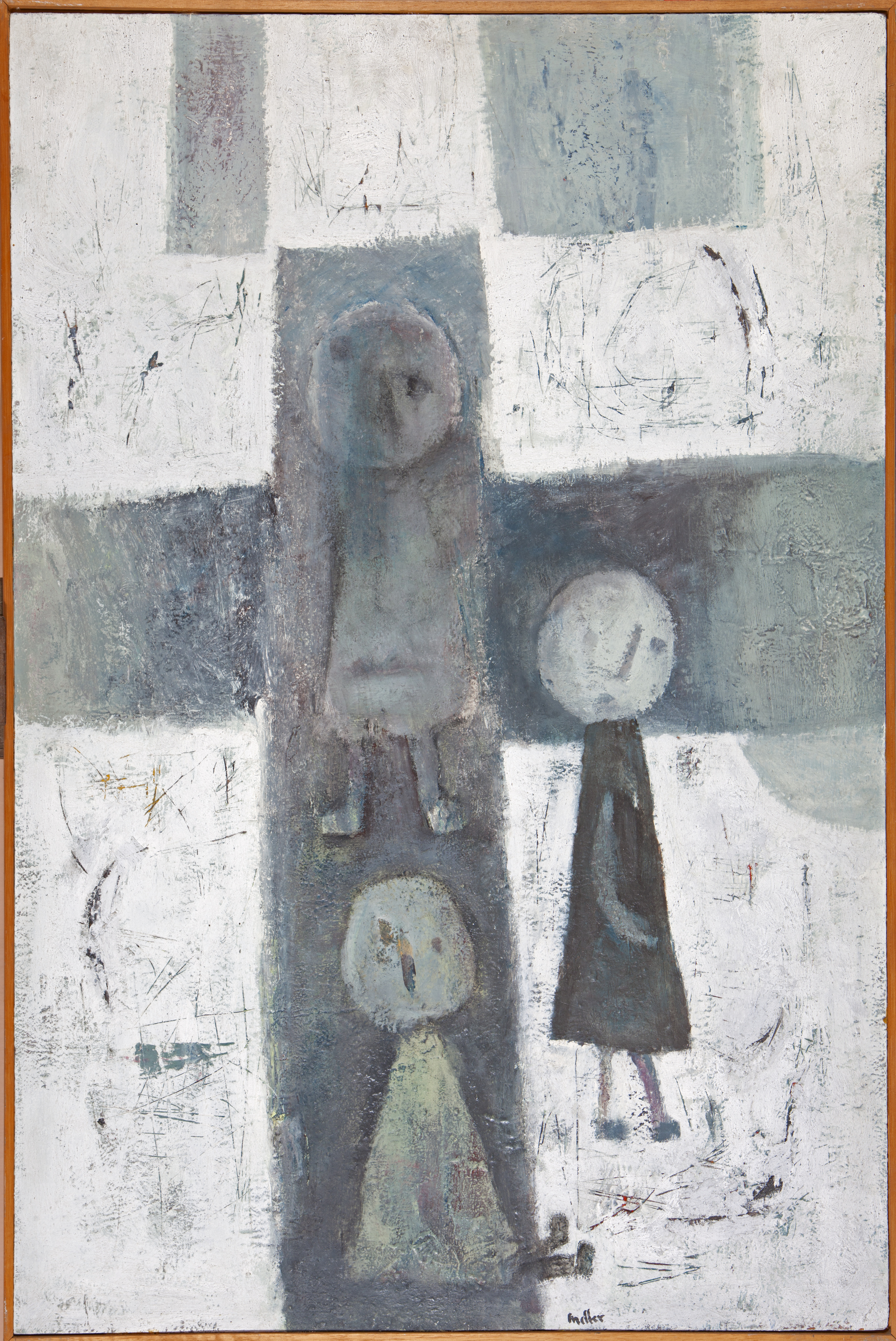  The Three Children - 1962 - Oil on Board - 35 X 20 inches 