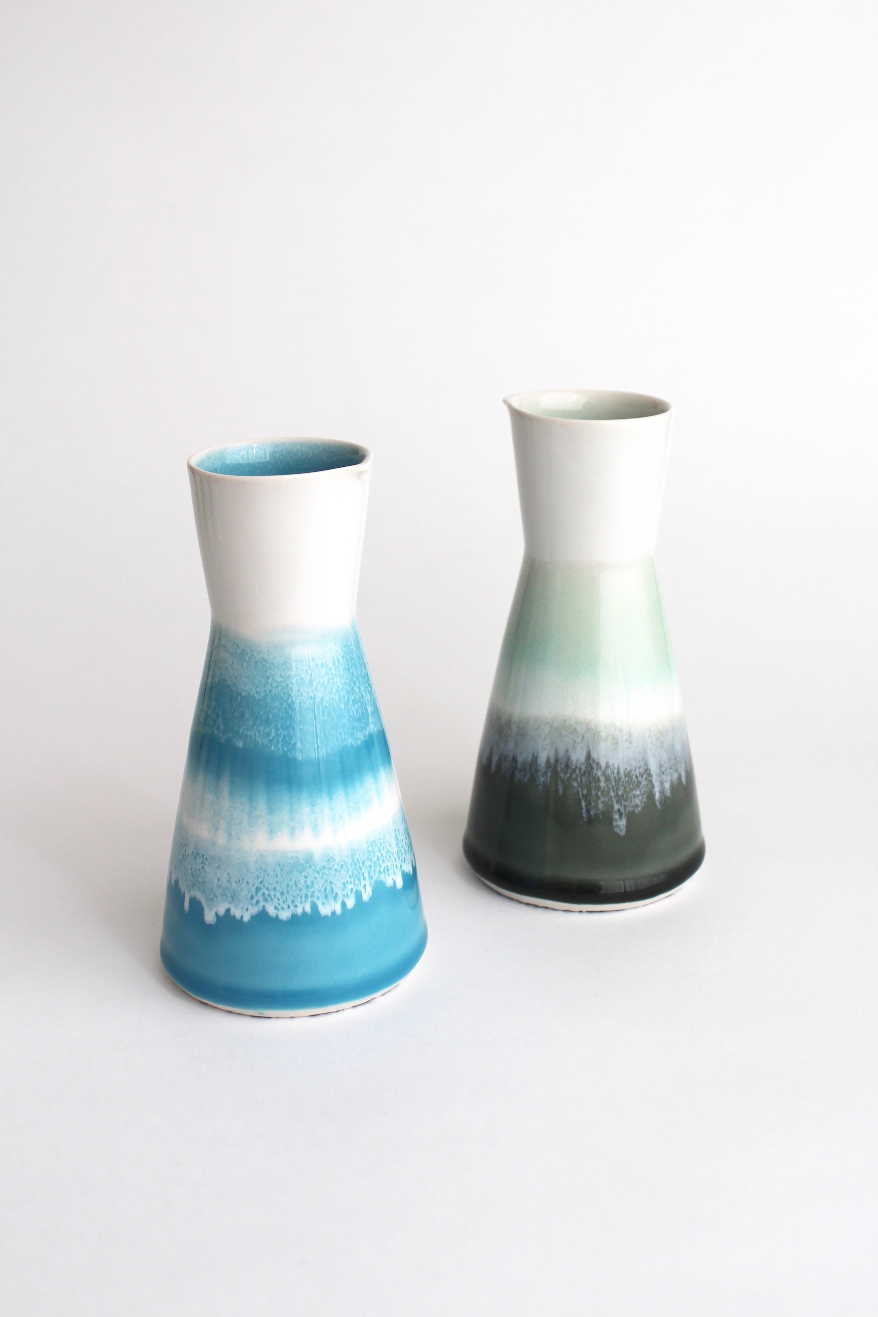 Two Sake Carafes 2018 Austin P Smith Camden Clay Co.jpg