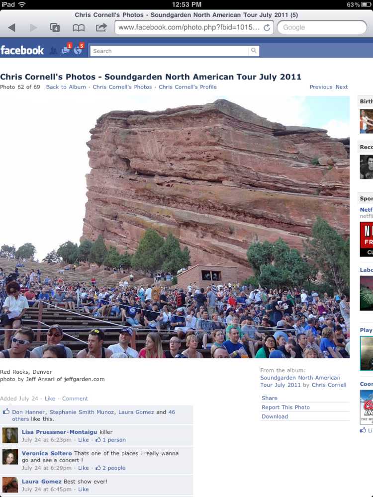 Chris Cornell Facebook Page Posts Our Photo