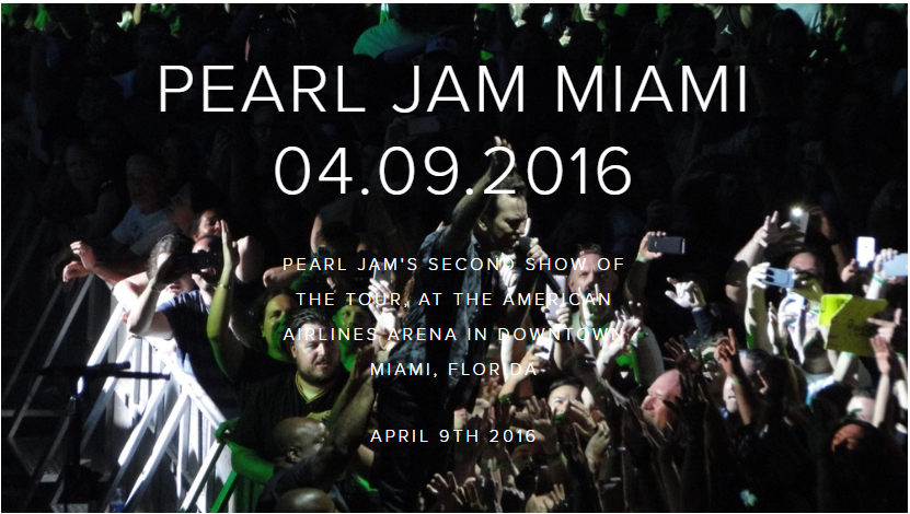 Pearl Jam @ Miami 04.09.2016