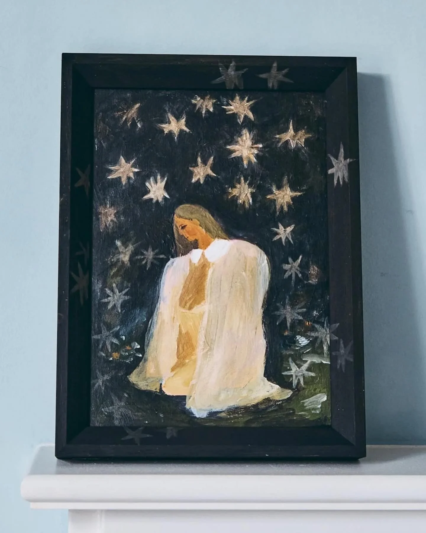 The Winter show has opened @southovergallery and these are some of my paintings that you can find online and in person at the Festive Open Day in Lewes on 6.12.25 ✨ 🕯️ Paintings on themes of romance, motherhood and deep winter magic and all beautifu