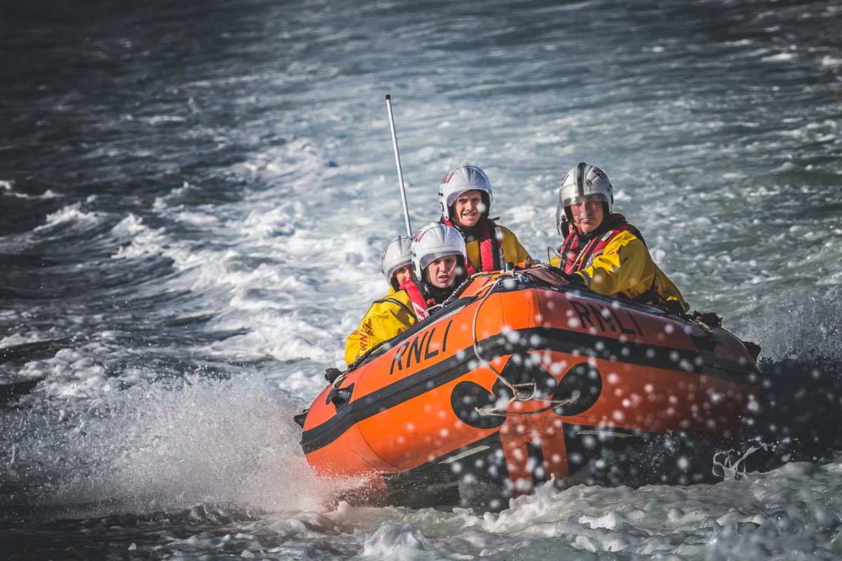 Kieran, with his new ILB crew mates, on exercise. (Photo: Nick Mailer)
