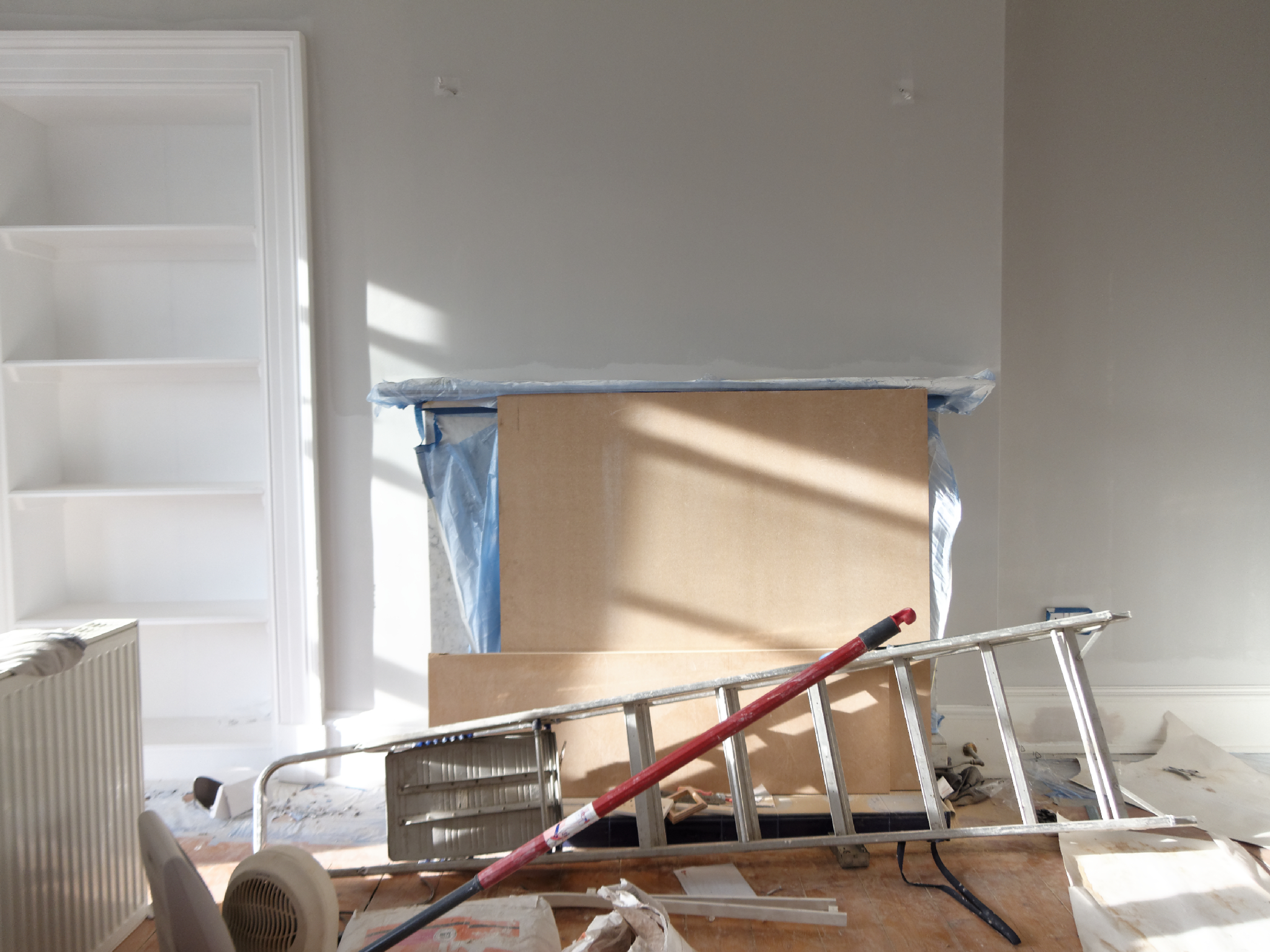 Living room, in progress.