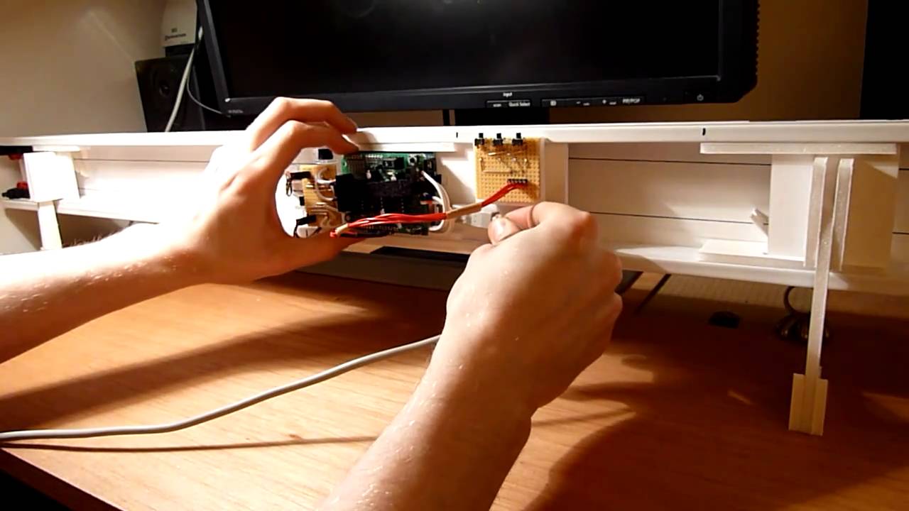 Rear view of a mini model for the Linear Clock