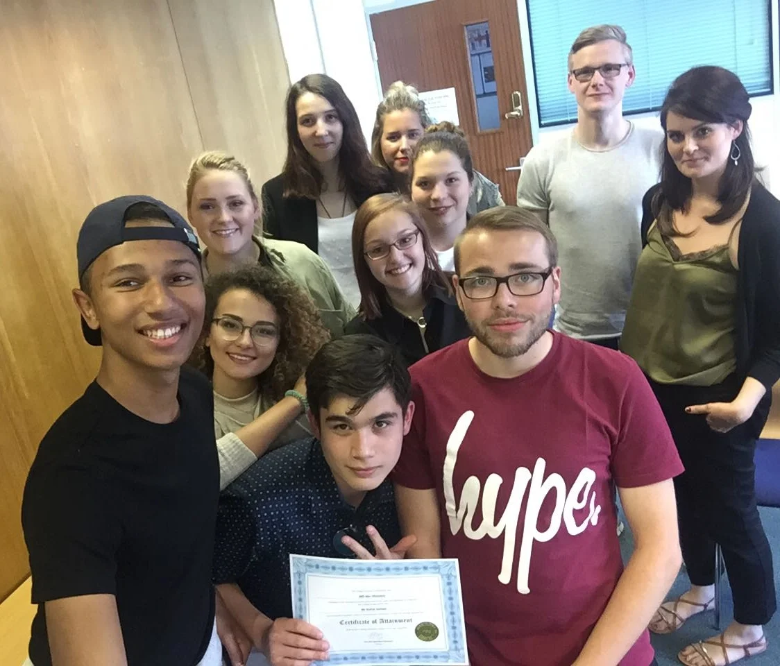 Stefan (in the middle) together with his classmates from Germany.