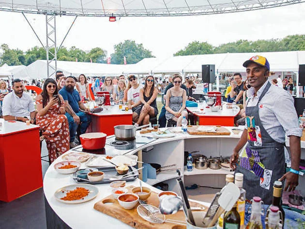 Live cooking show at the Taste of London Food Festival