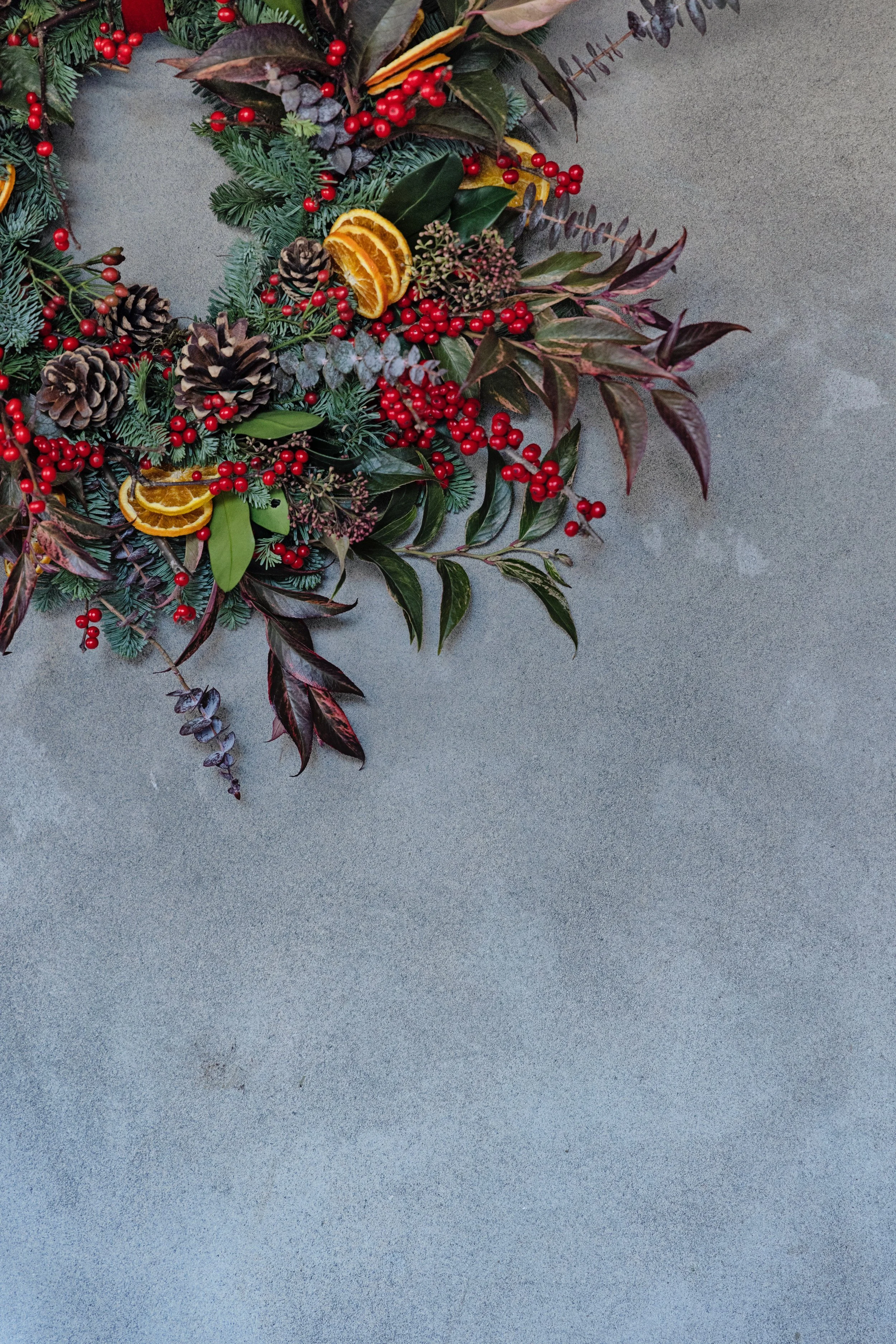 Crimson Christmas Wreath