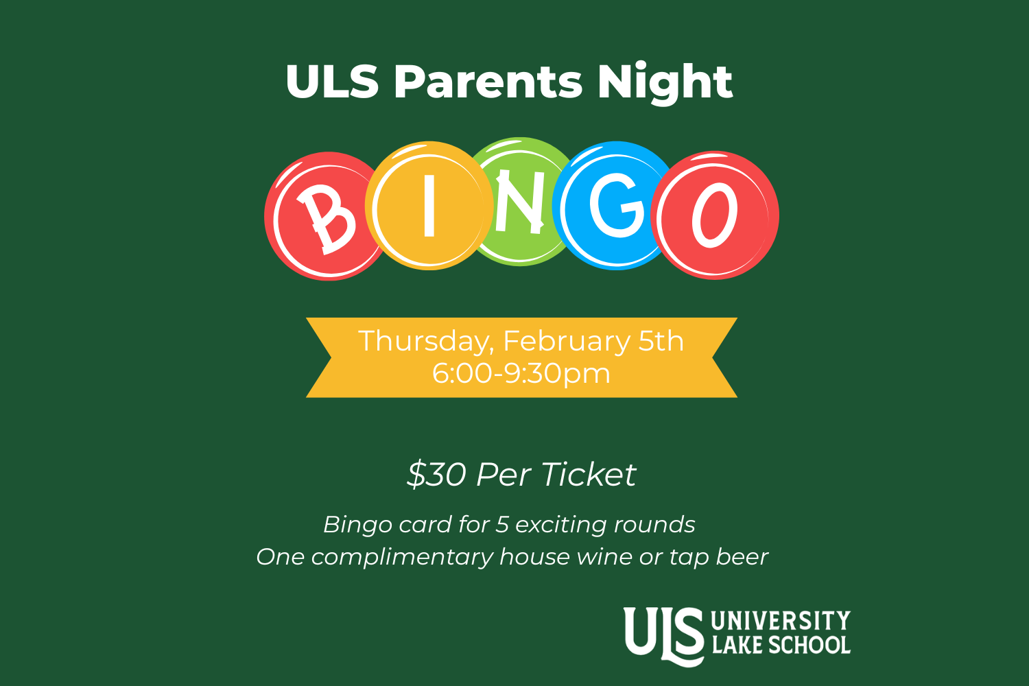 ULS Parents Bingo Night