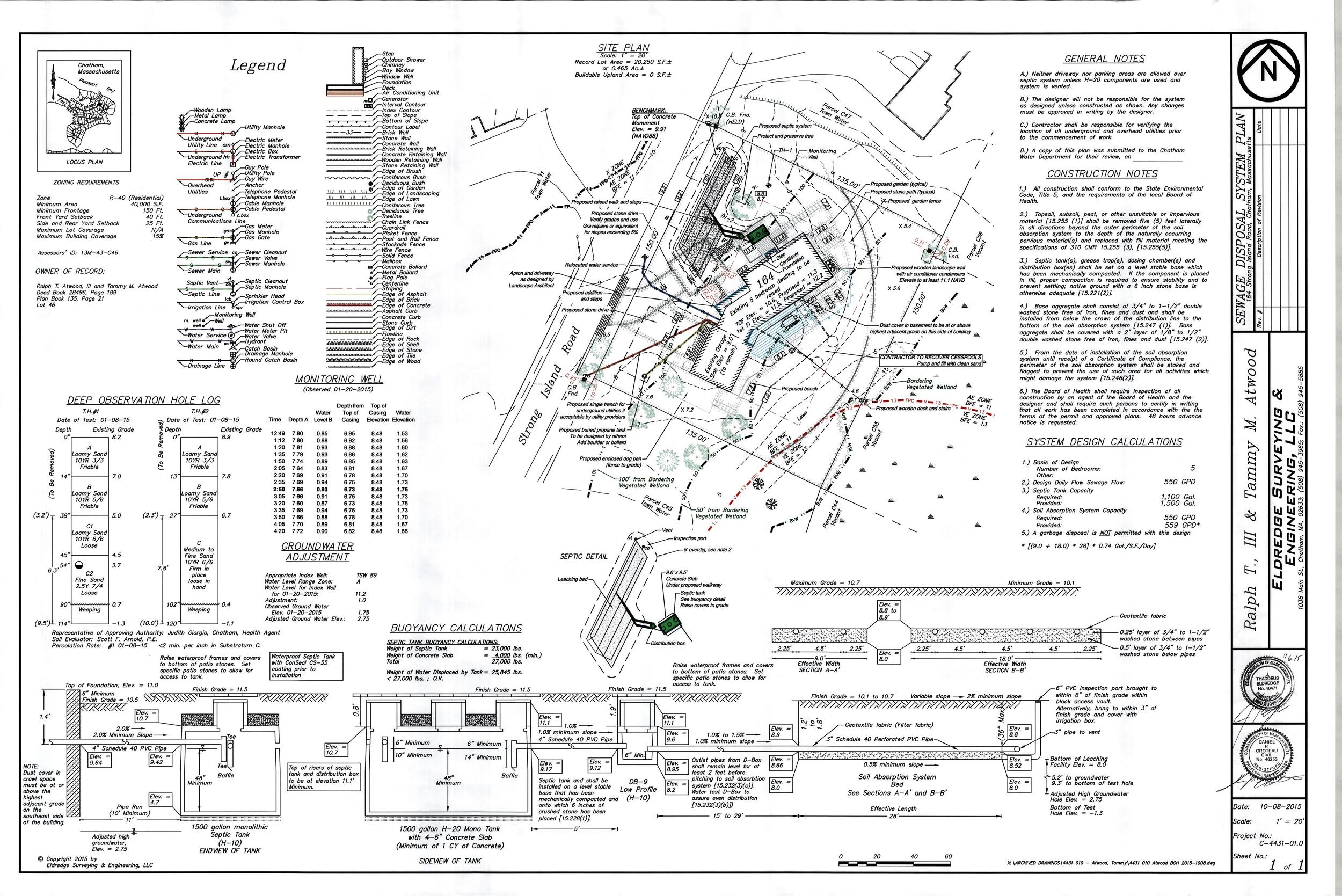 2015 - Atwood - The septic system is in the flood plain and requires fill within the flood plain. &nbsp;The local exception for the elevation above the system was invoked as the sewage flow was not increased with the alterations to the building. &nb…