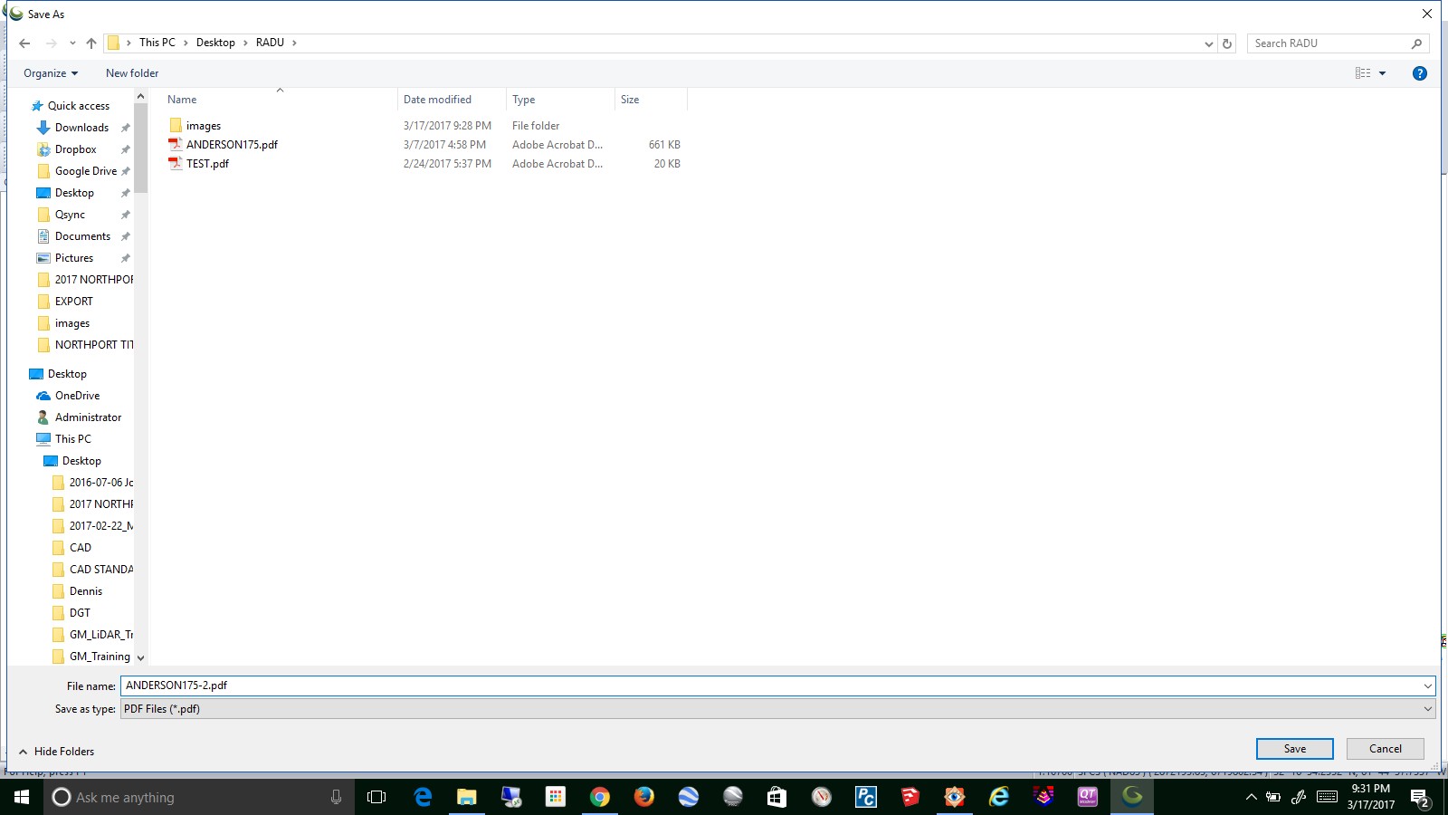 Save the PDF where you want it.
