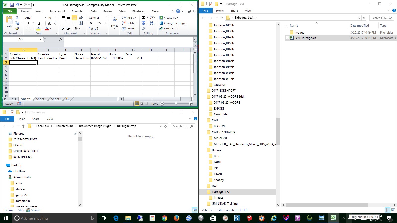 Here's the basic setup for each person of interest. &nbsp;Make a folder with the person's name, LAST, FIRST INITIALS. &nbsp;Create a spreadsheet within the folder with the person's name in order FIRST INITIALS LAST. &nbsp;The spreadsheet needs to be…