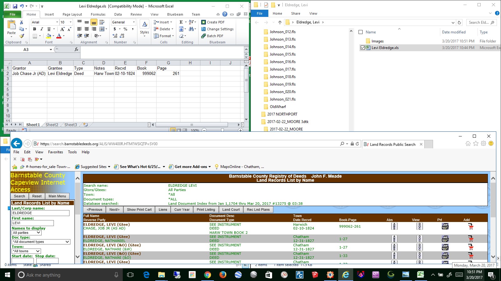 You transpose the information from the search into the spreadsheet. &nbsp;Yes yes, the first one was completed here...
