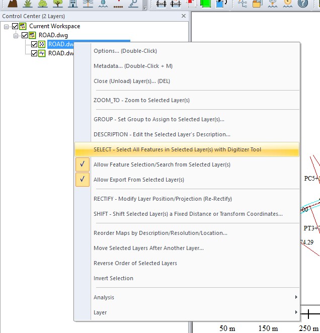 Right click on the text and select all the features (text) on the Text Layer.