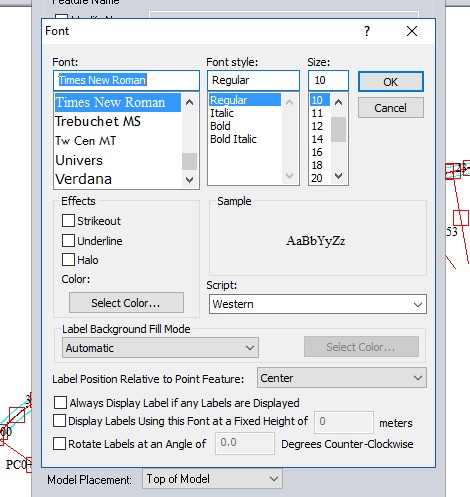 Click on the FONT and choose your font and desired size.