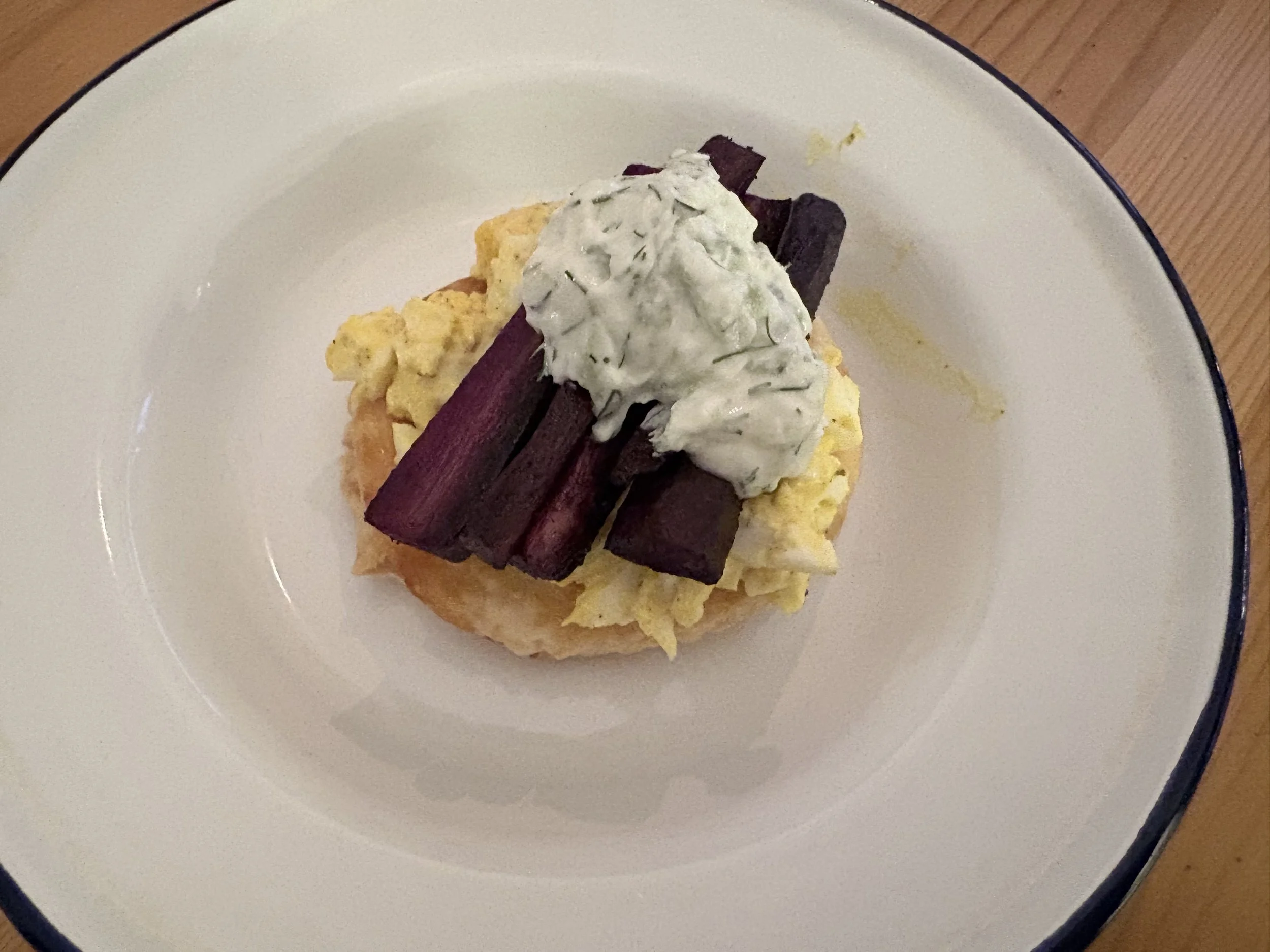 little fancy(egg, carrot and dill yogurt on  pastry I baked )