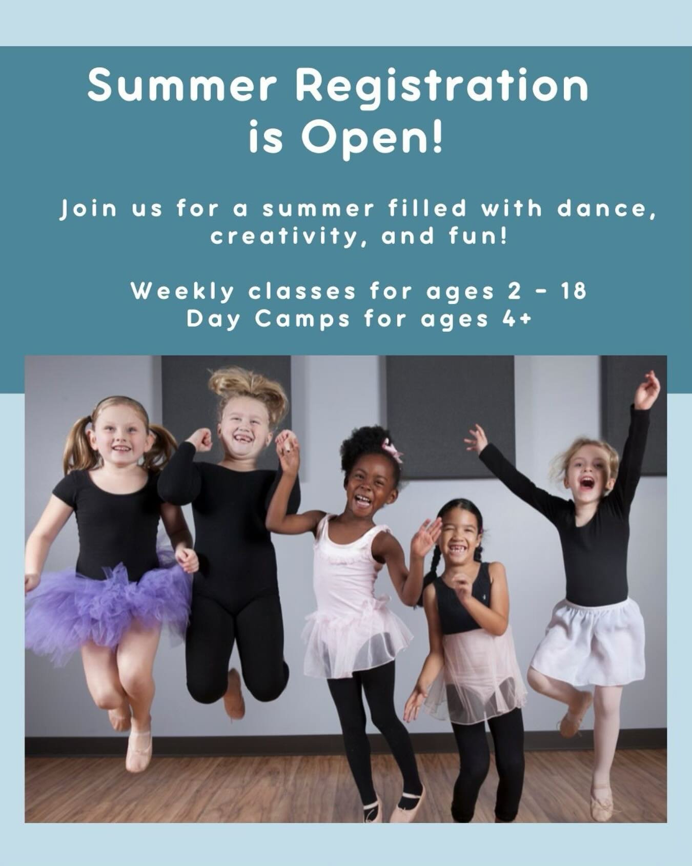 Ready to make this summer unforgettable? DancEast is bringing movement magic to dancers of ALL ages this season!

✨ 6-week summer class sessions for ages 2+
✨ Summer day camps for ages 4+

Spots are filling FAST - don&rsquo;t miss your chance to move