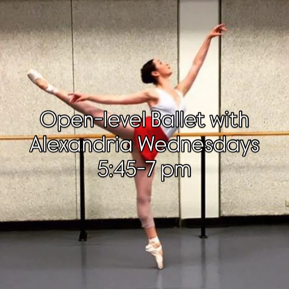 Join us Wednesdays 5:45-7 pm for Ballet class with Alexandria Wright at @danceast! $15/class. All levels welcome! Pre-registration required: danceast.org/adults