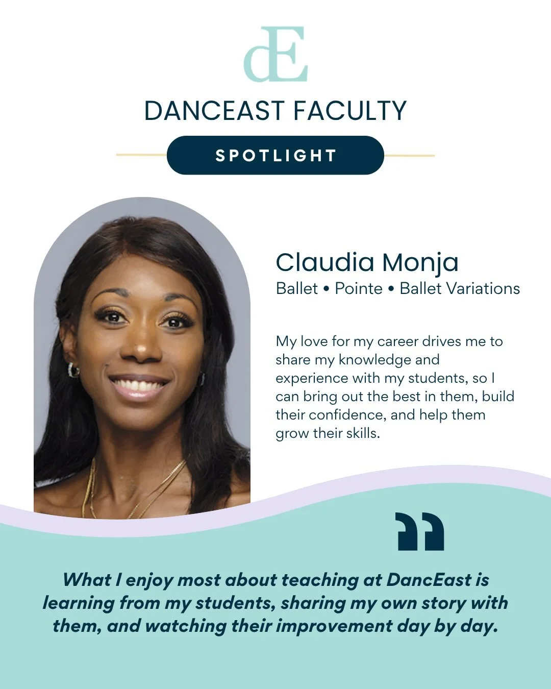 Meet Claudia Monja! 🩰

Claudia was born in Havana, Cuba, where she began practicing rhythmic gymnastics at age 3 before starting her ballet studies at age 9. She trained at the Elemental Ballet School and the Cuban National Ballet School, launching 