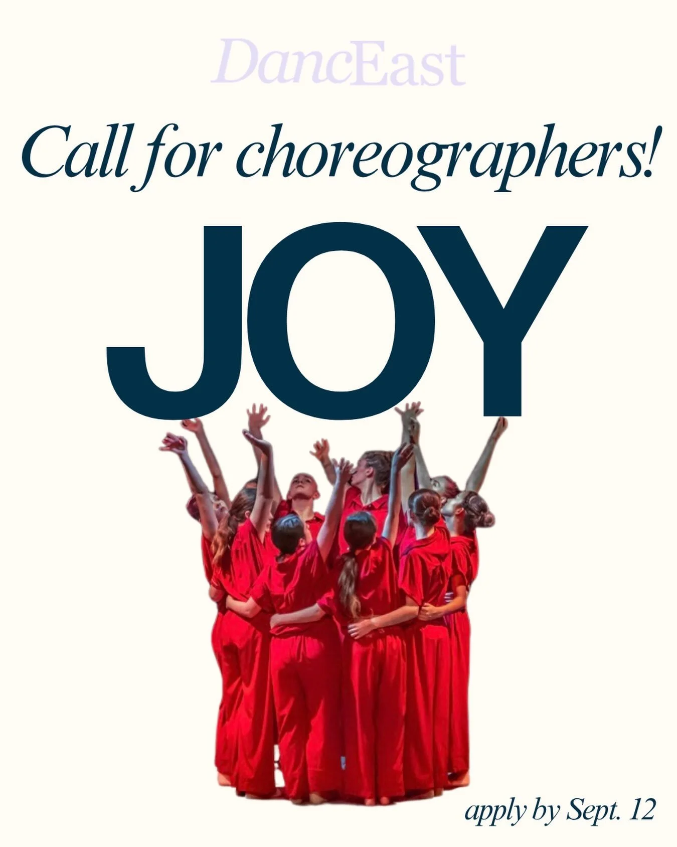CALL FOR CHOREOGRAPHERS &bull; DancEast Youth Ensemble 2027

What does joy actually feel like in the body, before it gets shaped into choreography?

That&rsquo;s the question we&rsquo;re asking three choreographers to answer this season. Not one vers