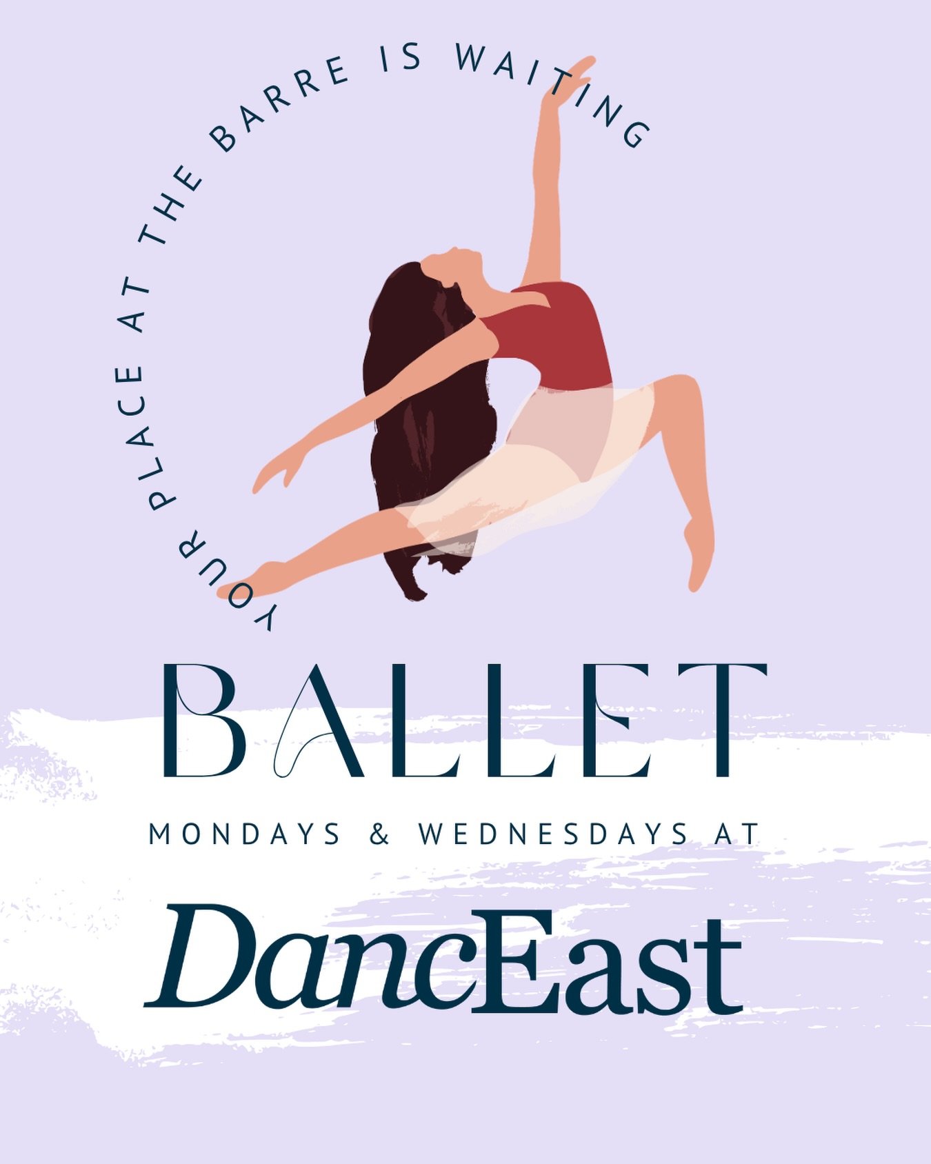 Open-level Ballet every Monday and Wednesday at DancEast, plus a Pointe series Wednesdays in September! Register at danceast.org/adults
