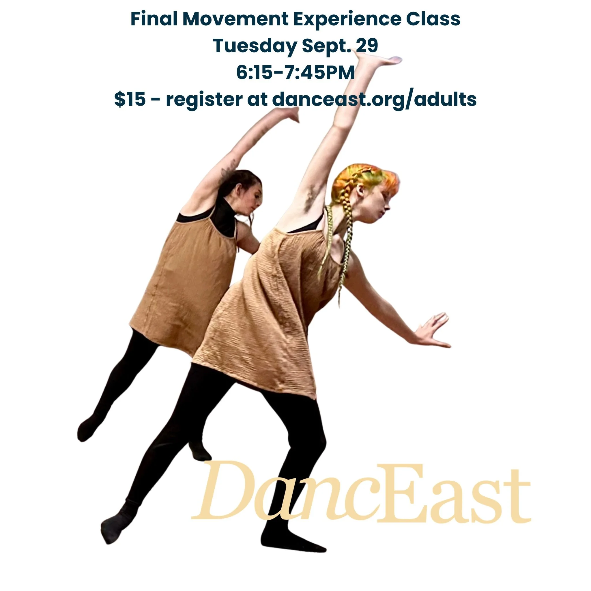 Tomorrow night is your last chance to take Movement Experience!

Join @fmgdance Artistic Director @floodpopp on Tue Sept 29 for this all-levels somatic movement class. Guided prompts and improvisation invite you to tune in to what you sense as you mo