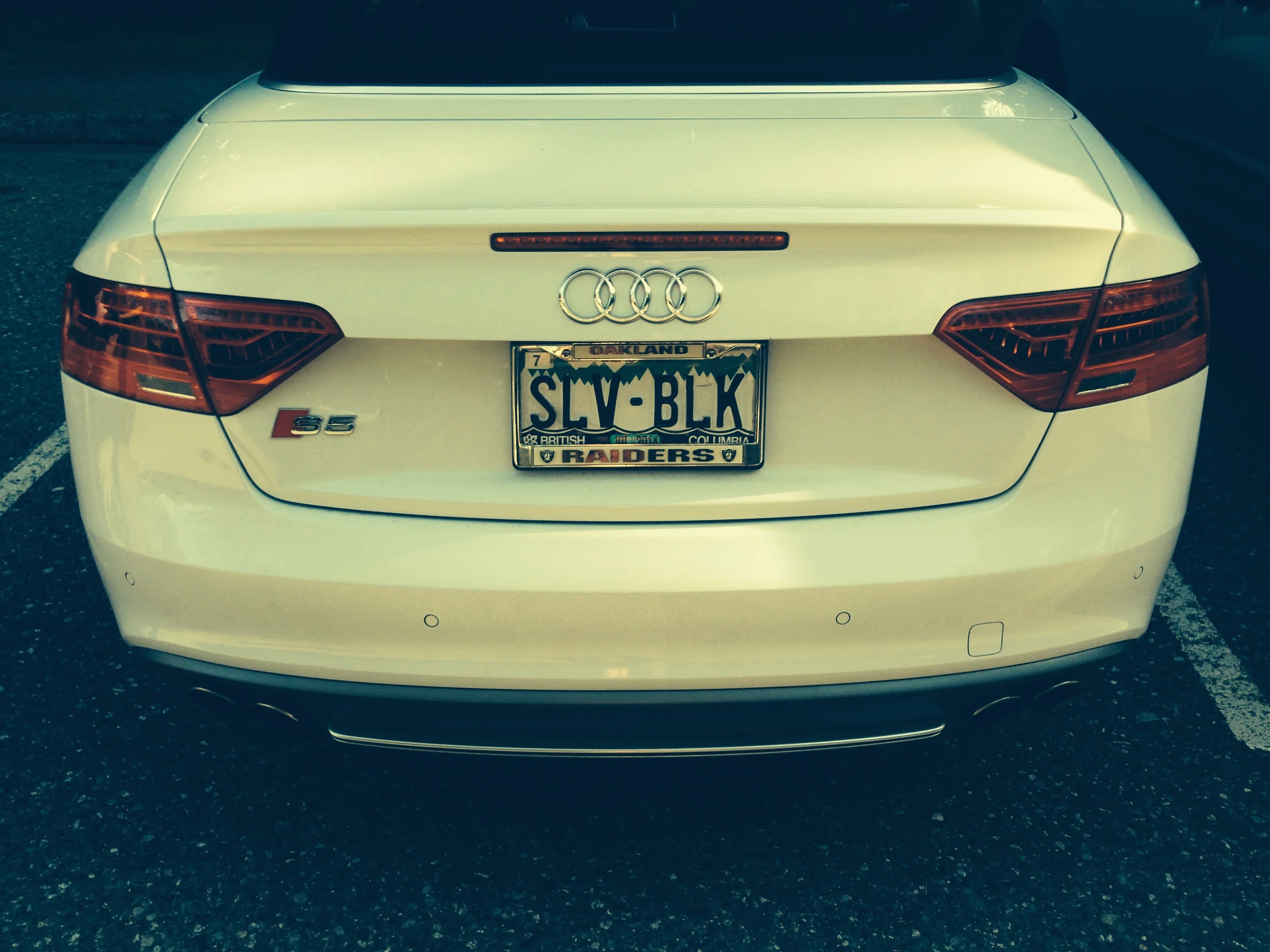 Silver and Black vanity plates 