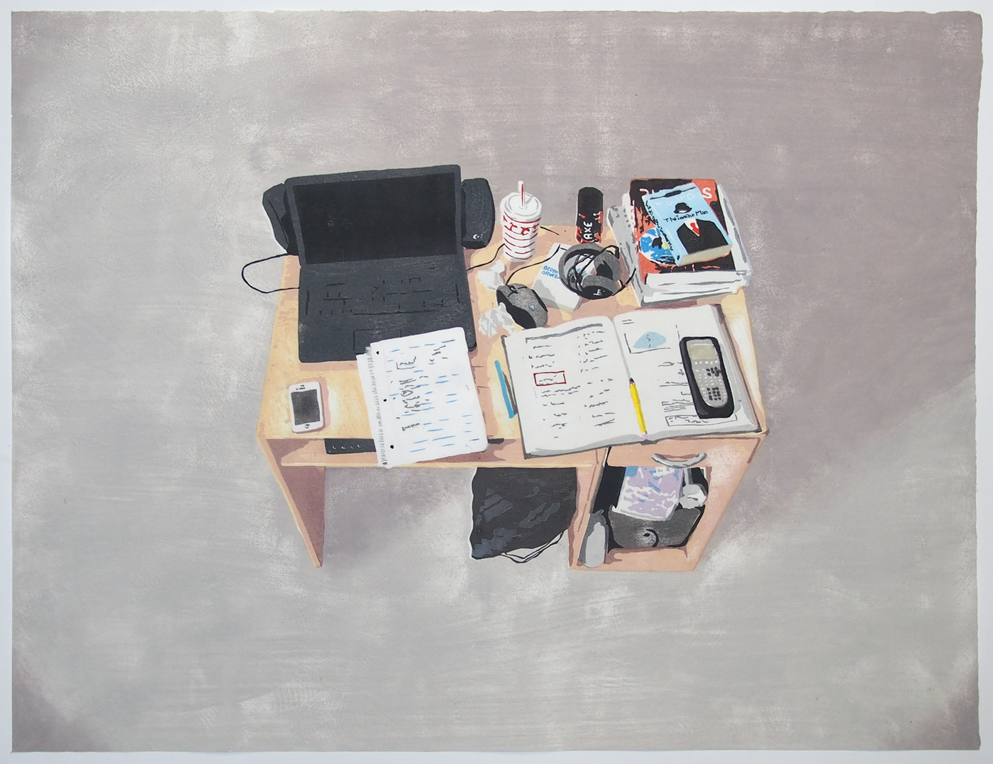 Lucas's Desk, Japanese woodblock print.
