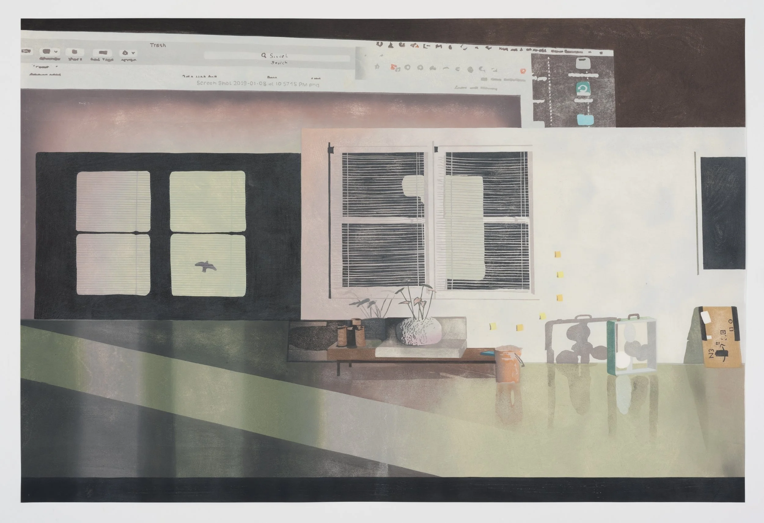 After Felix, 2022, Woodblock print, 20” x 30”