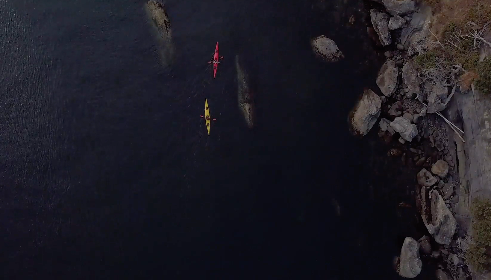 Kayakers from above