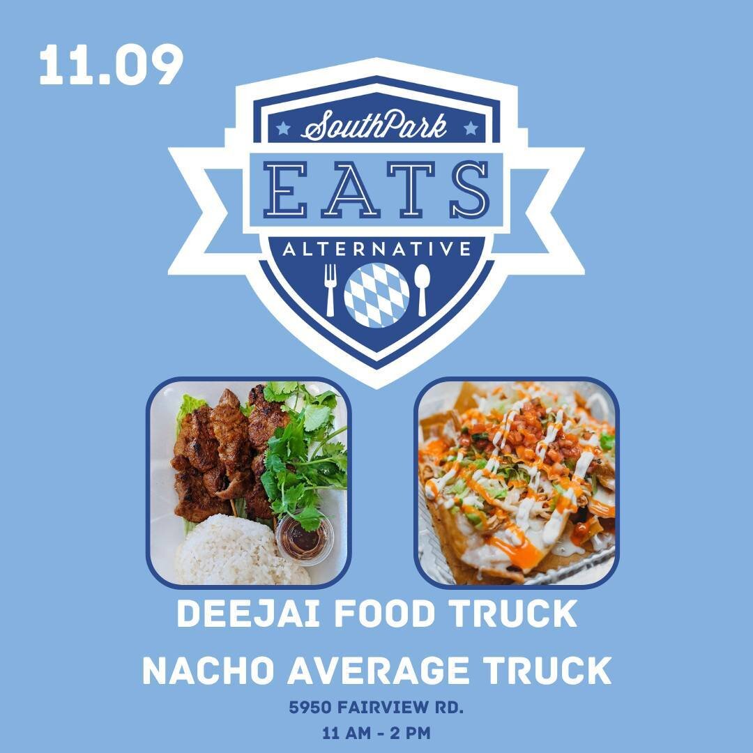 Join @nachoaveragetruck &amp; @deejaifoodtruck from 11 am - 2 pm for a tasty lunch sure to make your day! 🌞⁠
See you soon!