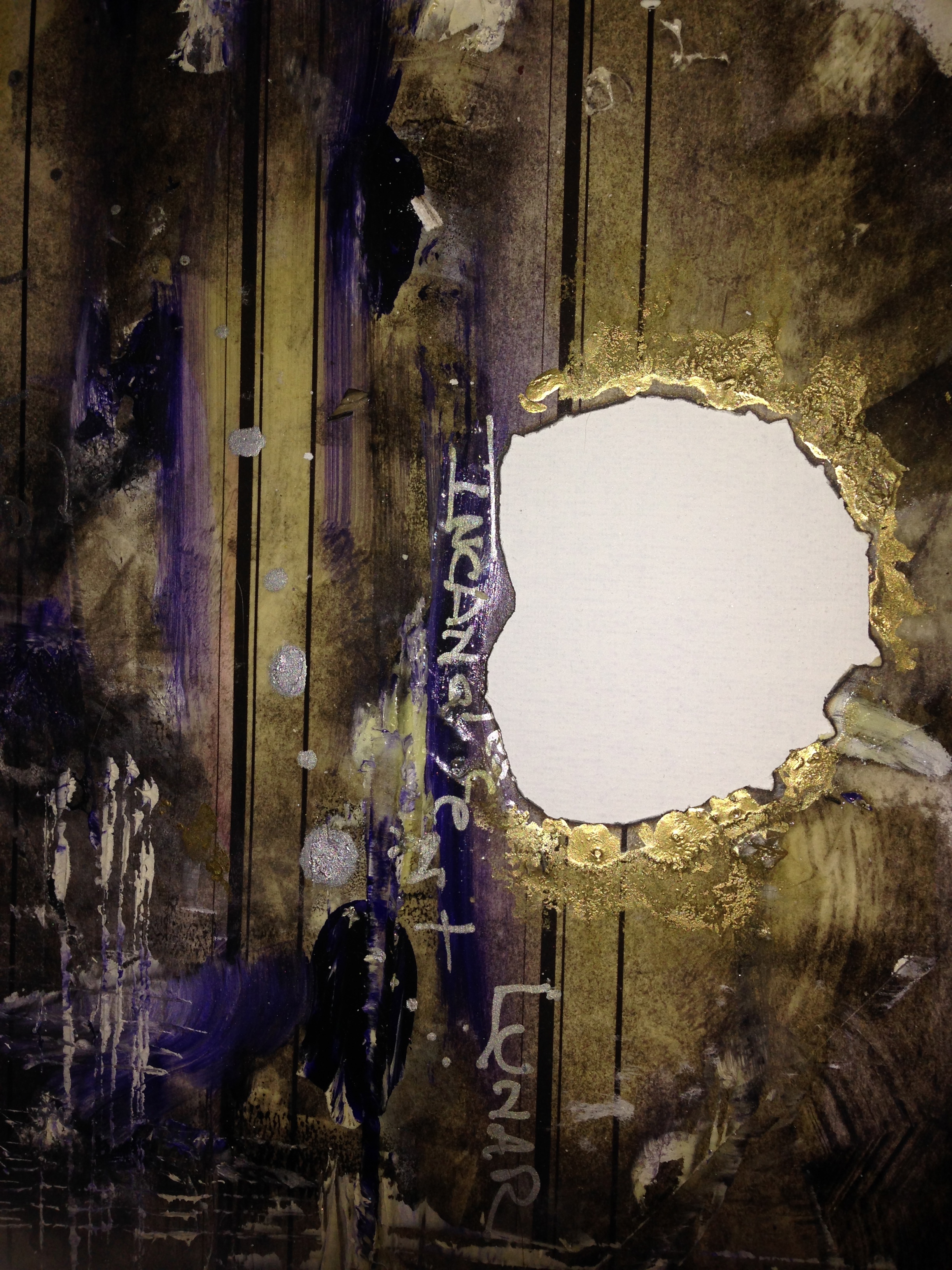 Original Score Materials; Bil Smith Composer. recalibrated staff, matches, blowtorch, metallic pens, oil