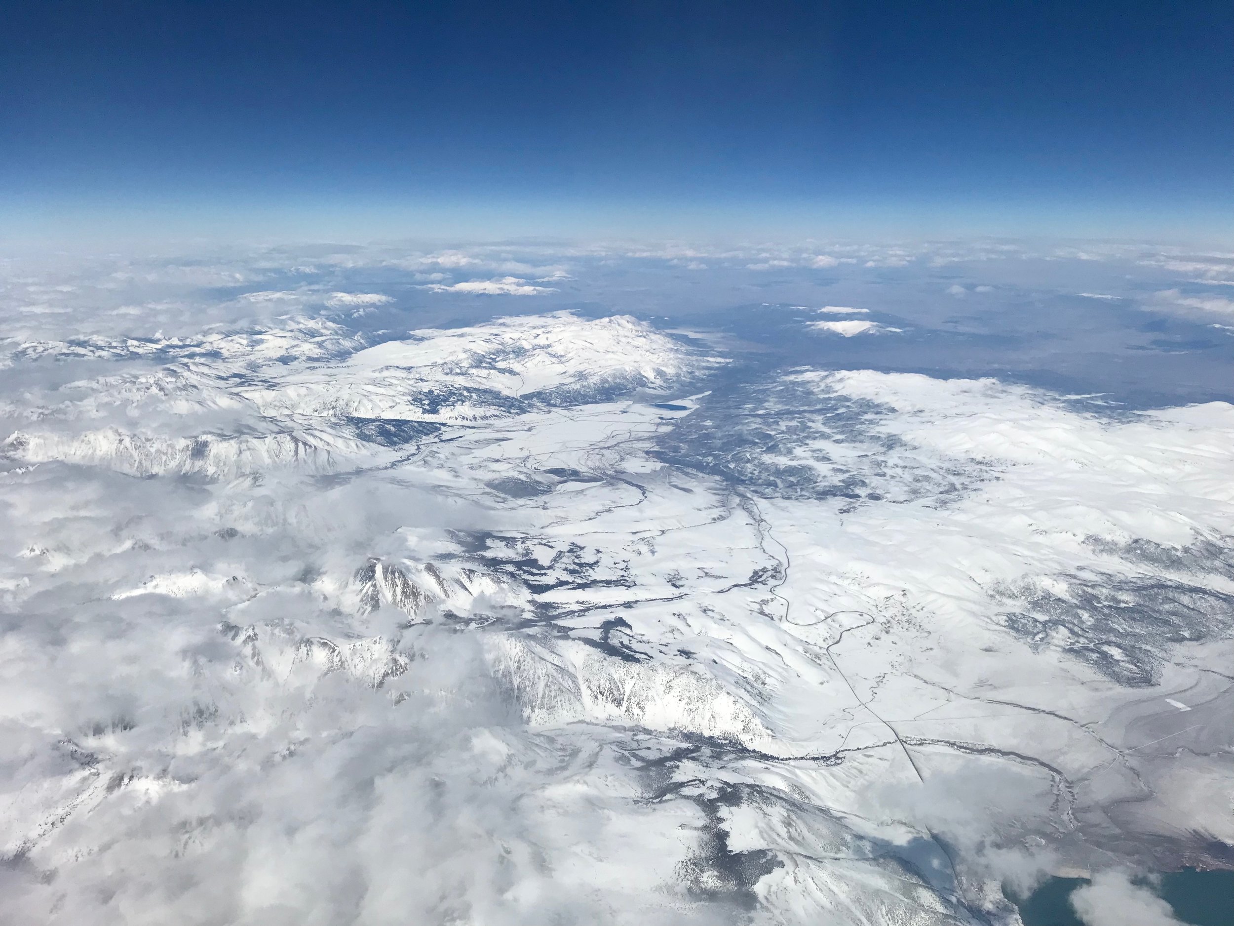 The Sierra Nevada Range has snow!